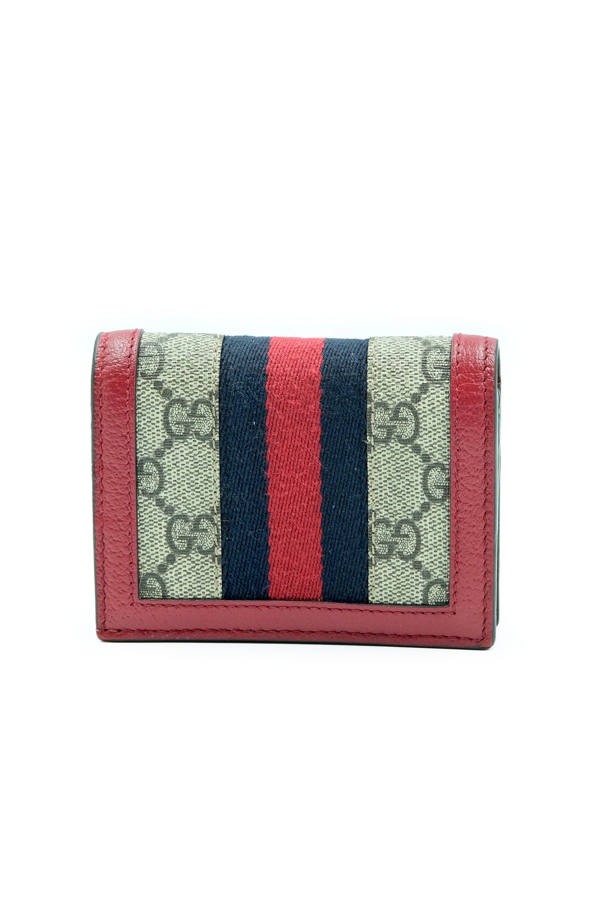 Gucci Red and Blue Queen Bee Supreme Pattern Wallet