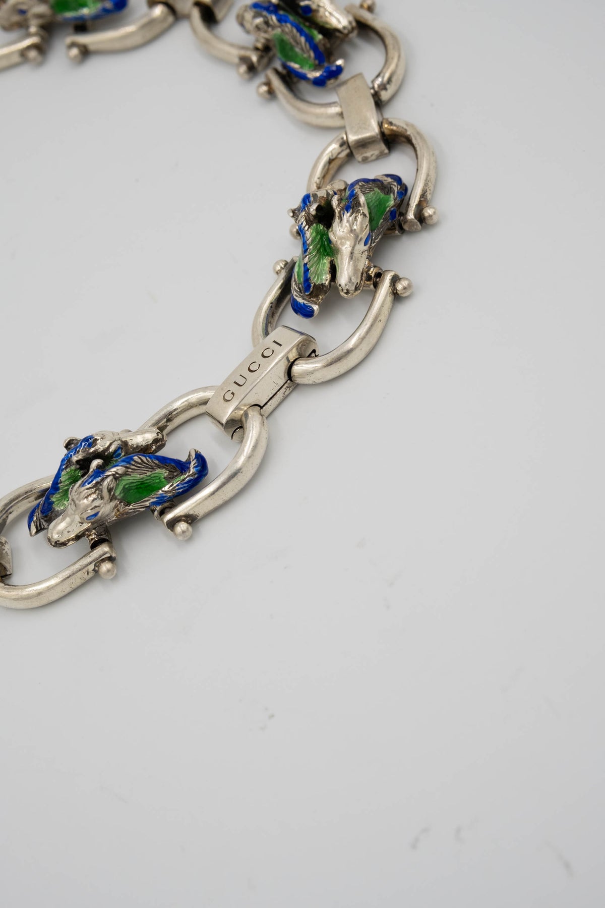 Gucci Sterling Silver and Enamel Horse Choker