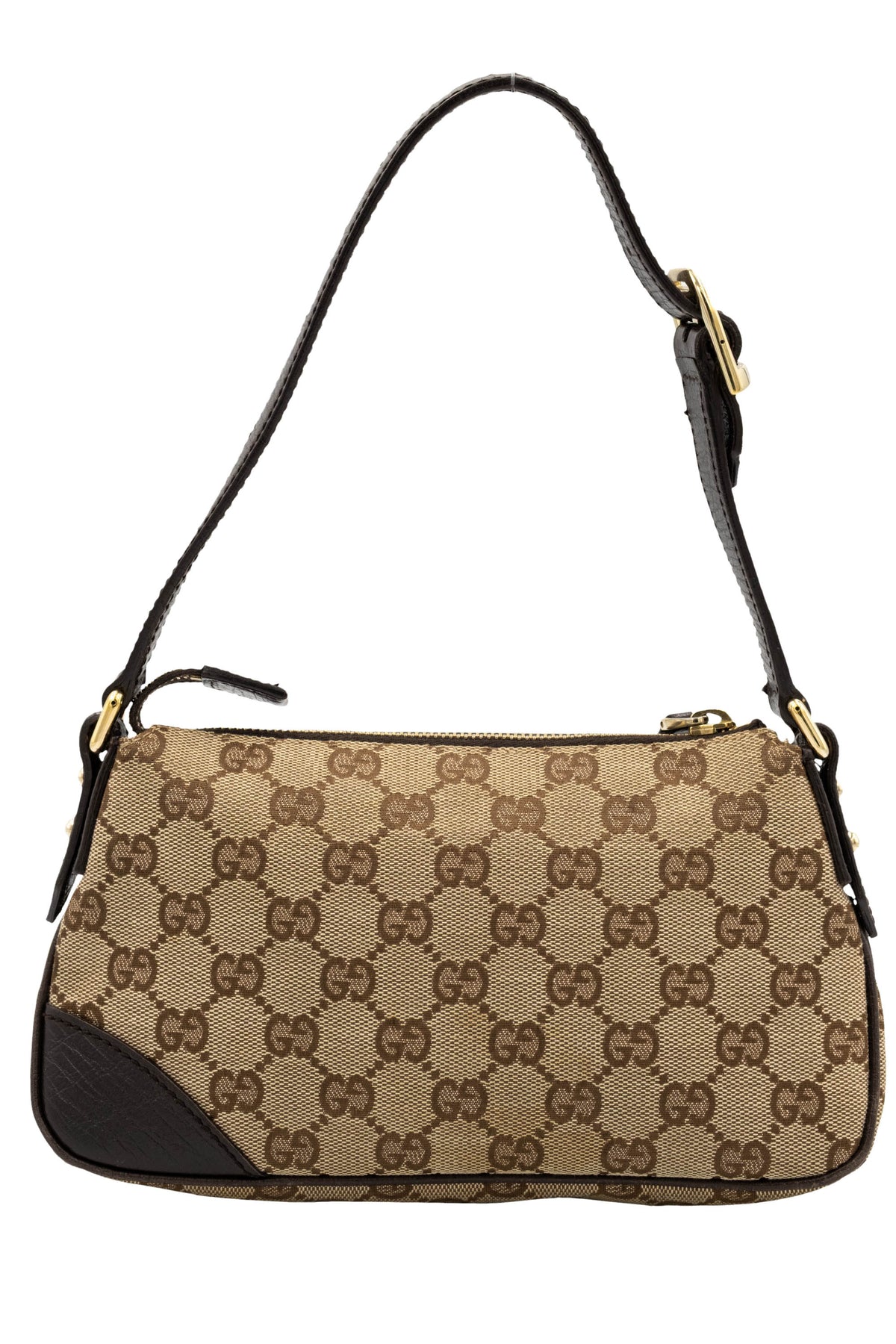 Gucci Brown Supreme Canvas GG Pattern Hobo Bag 1990's Y2K