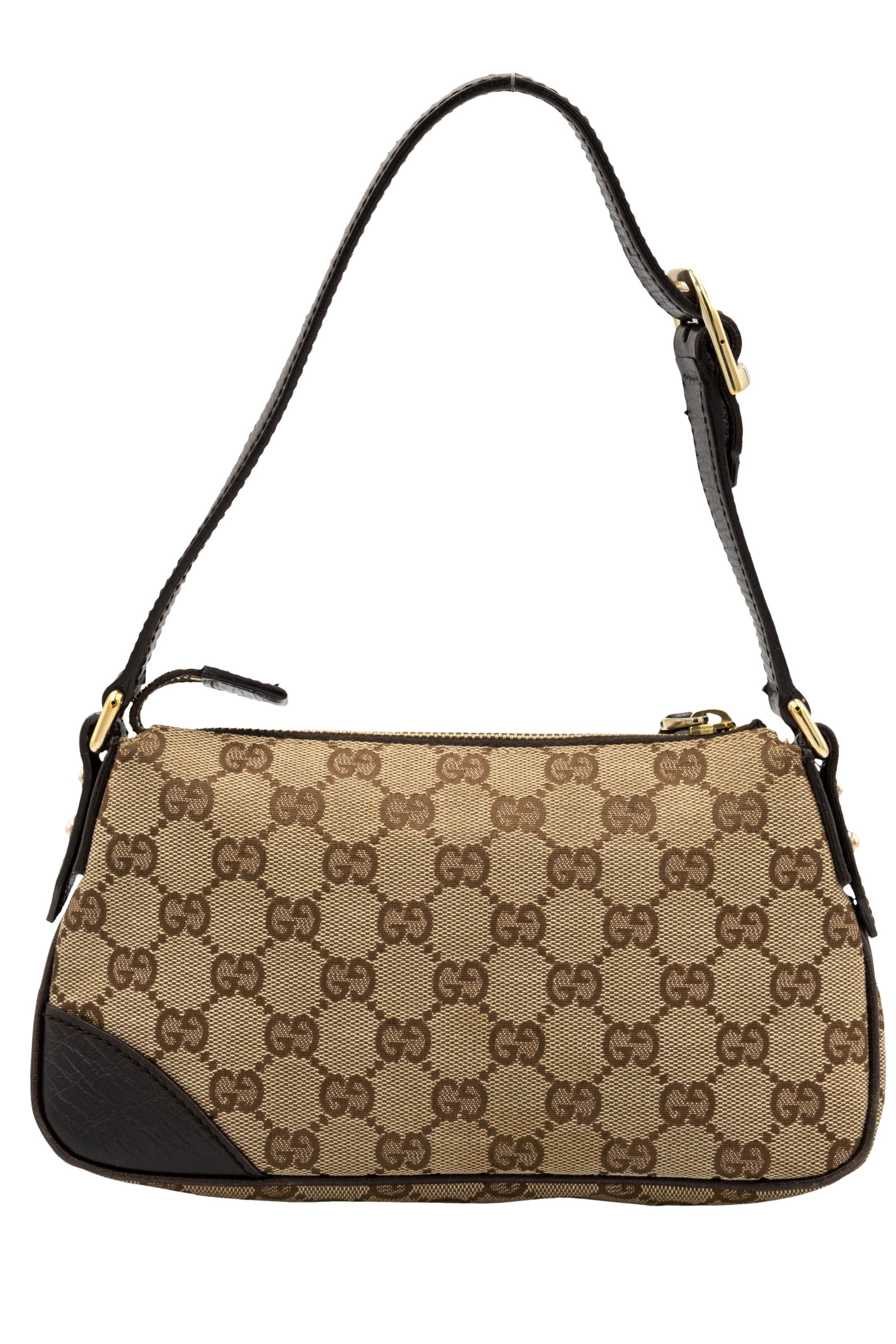Gucci Brown Supreme Canvas GG Pattern Hobo Bag 1990's Y2K - Foxy