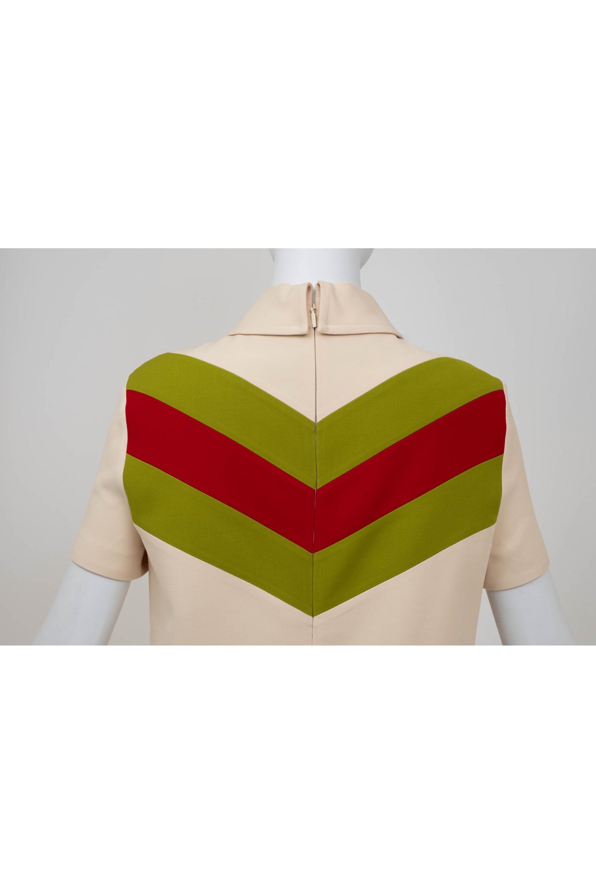 Gucci Gardenia Red and Green 1/2 Zip Polo Mini Dress Size 42/6