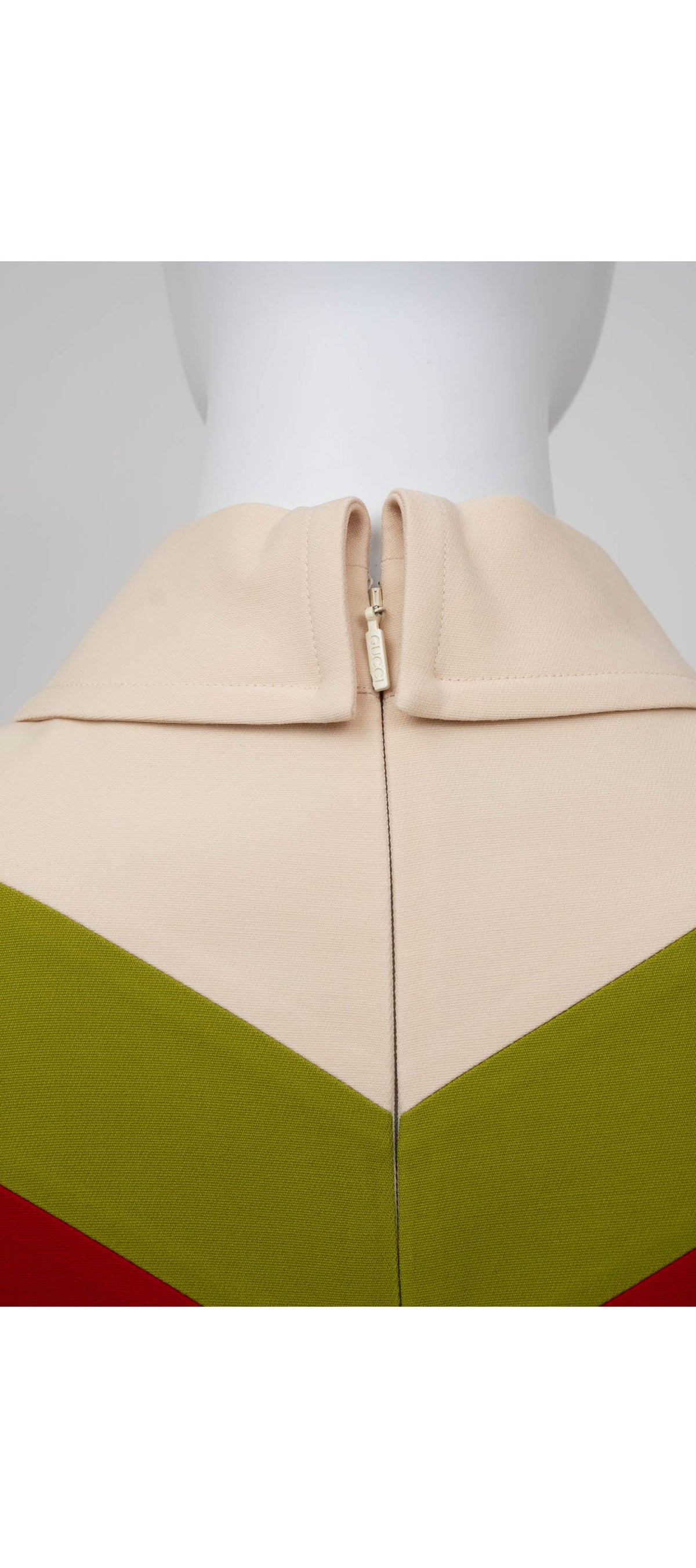 Gucci Gardenia Red and Green 1/2 Zip Polo Mini Dress Size 42/6