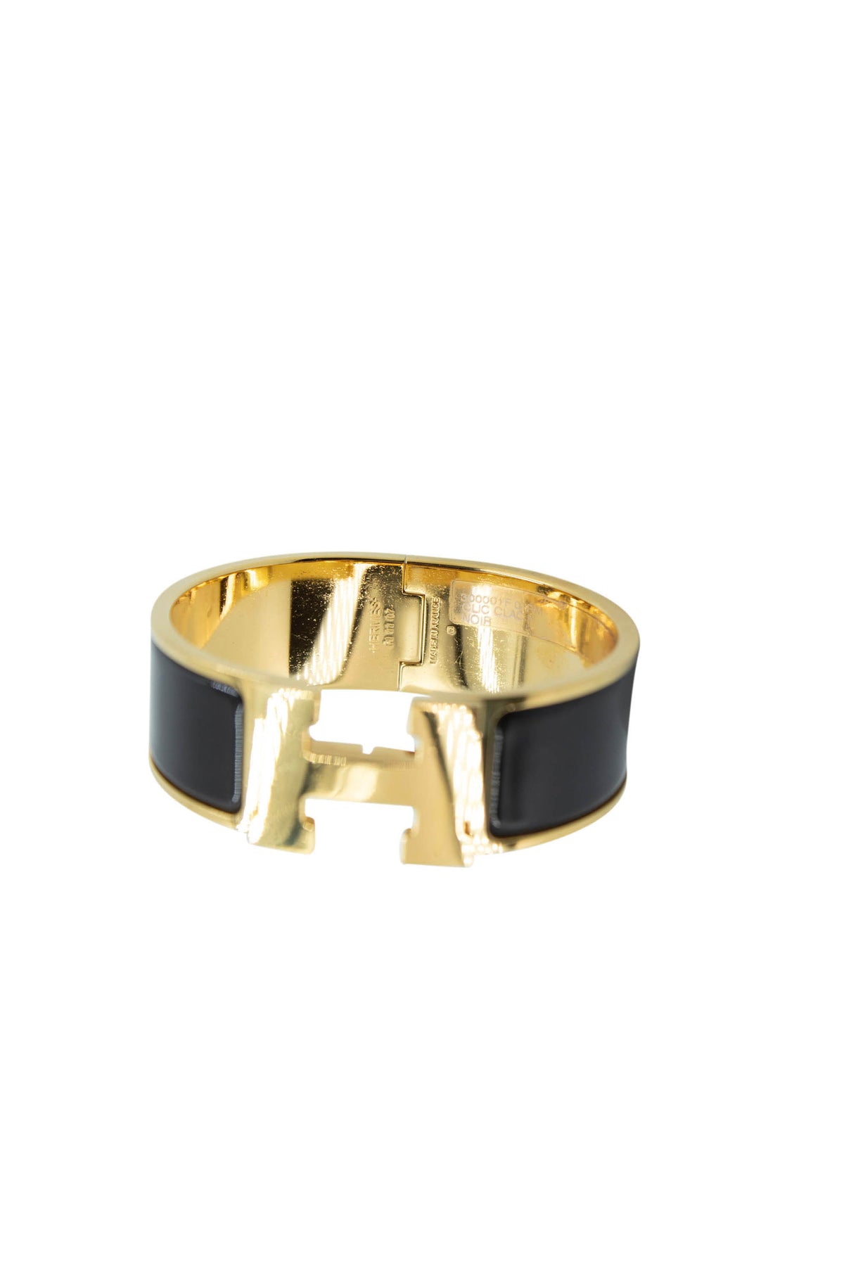 Hermes Clic Clac H Bangle 3/4&quot; 18k Gold and Enamel