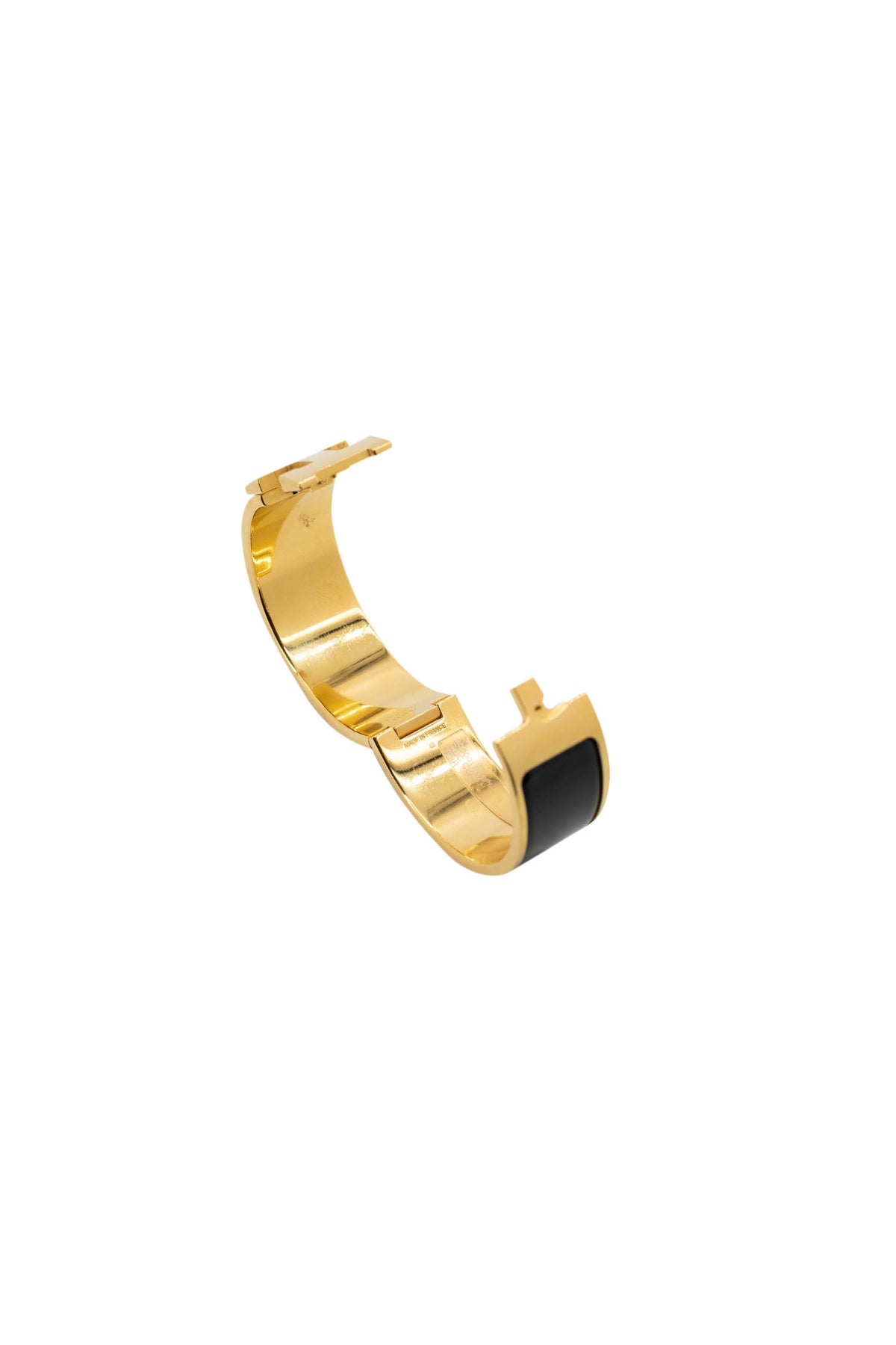 Hermes Clic Clac H Bangle 3/4&quot; 18k Gold and Enamel