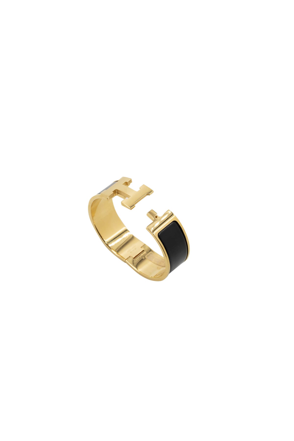 Hermes Clic Clac H Bangle 3/4&quot; 18k Gold and Enamel