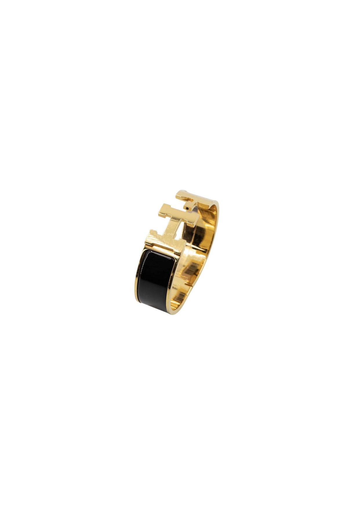 Hermes Clic Clac H Bangle 3/4&quot; 18k Gold and Enamel