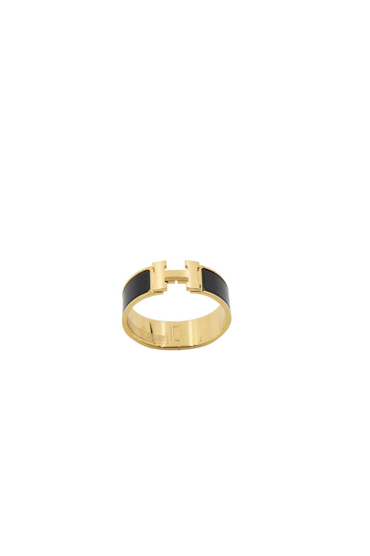 Hermes Clic Clac H Bangle 3/4&quot; 18k Gold and Enamel