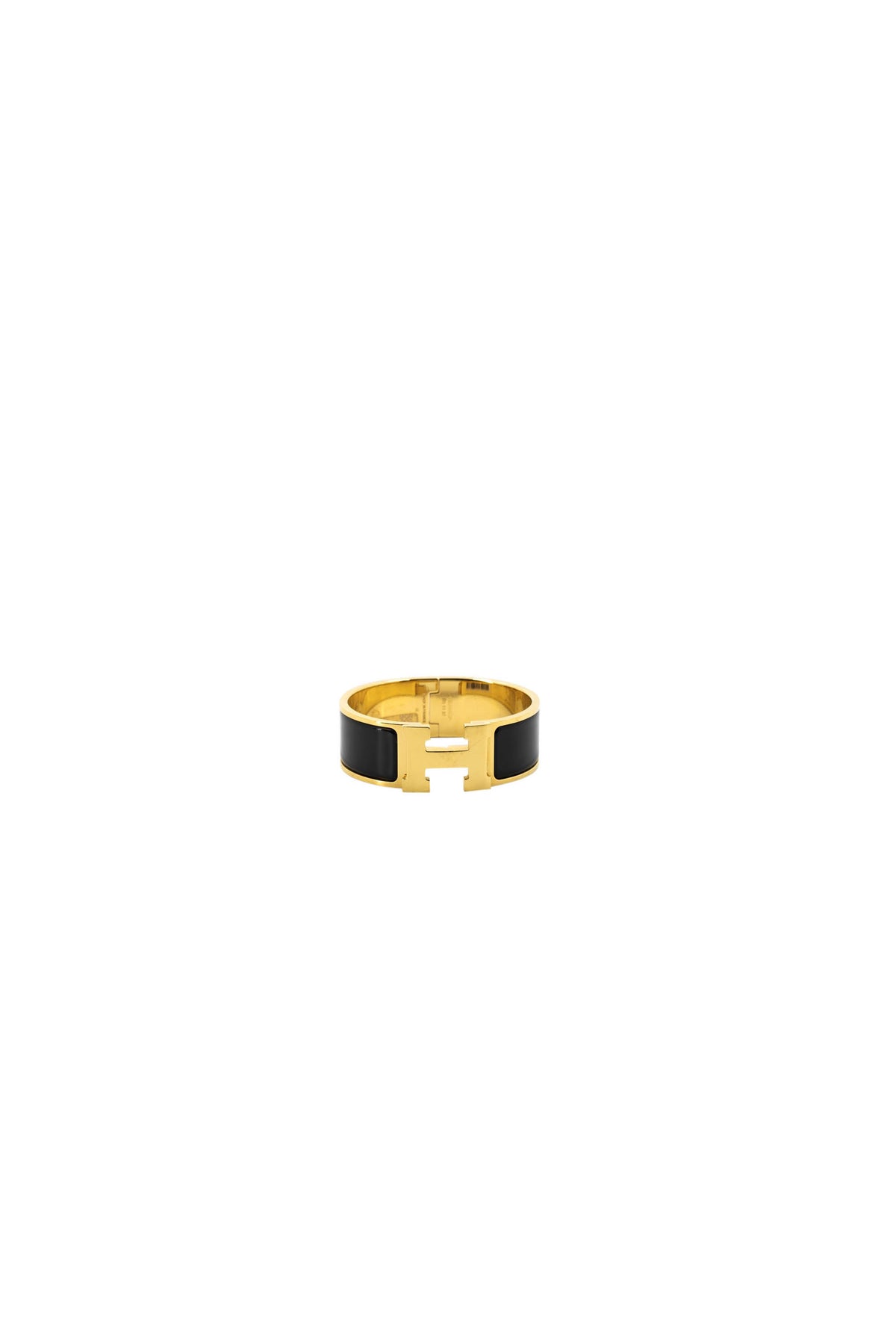Hermes Clic Clac H Bangle 3/4&quot; 18k Gold and Enamel