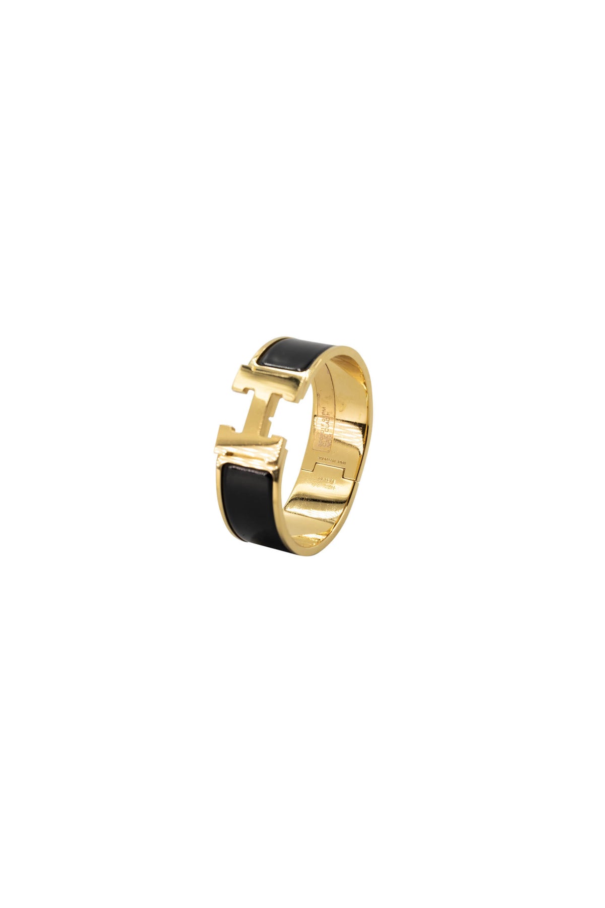 Hermes Clic Clac H Bangle 3/4&quot; 18k Gold and Enamel