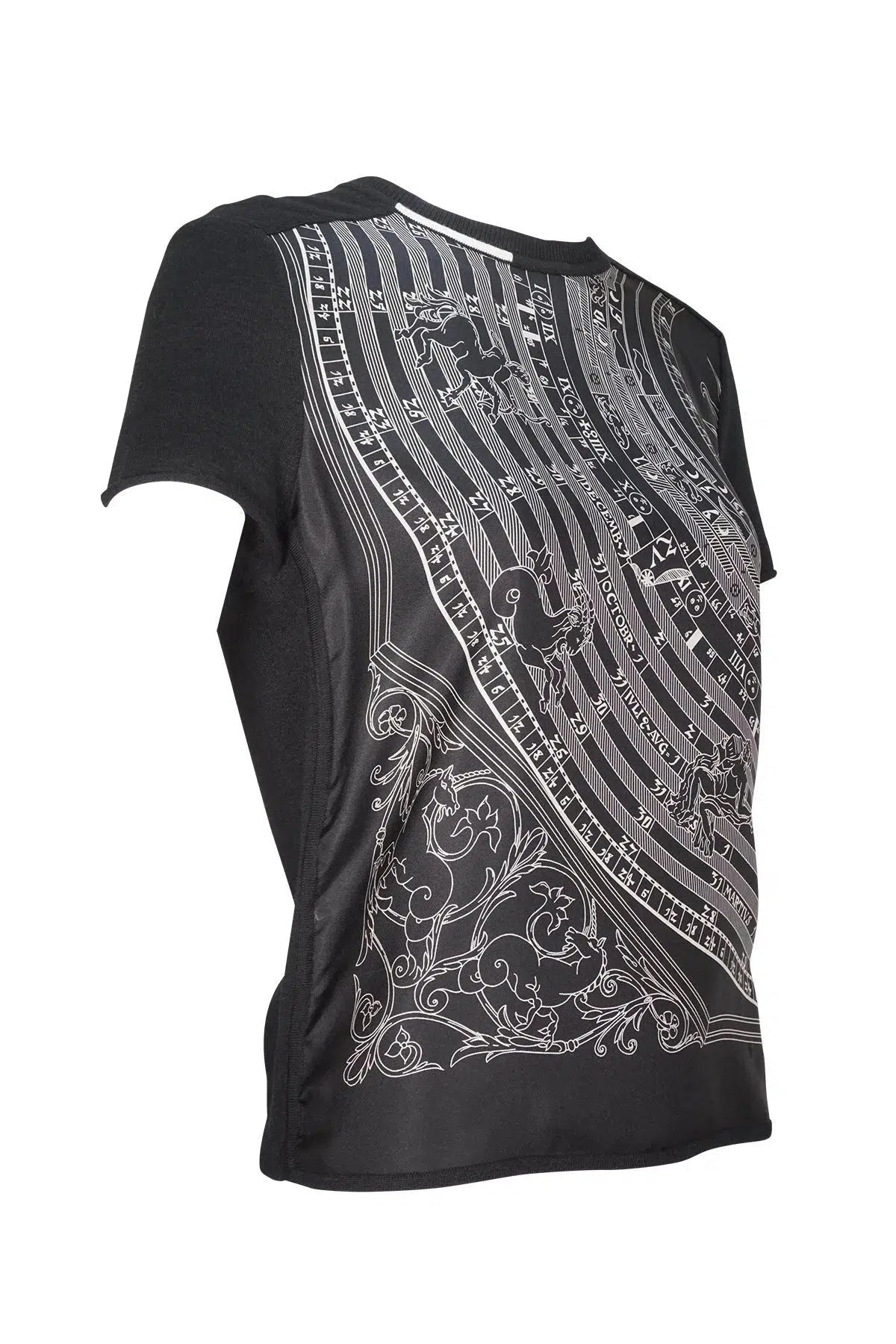 Hermès Astrology Remix Silk Panel Knit Shirt NWT Size 38/M - Foxy Couture Carmel