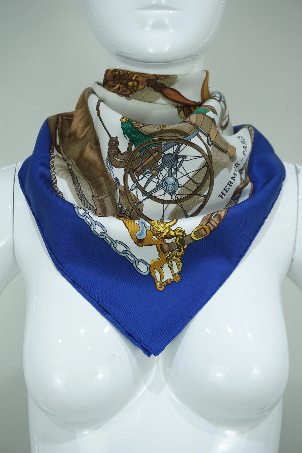 Hermès Blue Bateau A Vapeur De Jouffroy D’Abbans 1784 Scarf 90cm