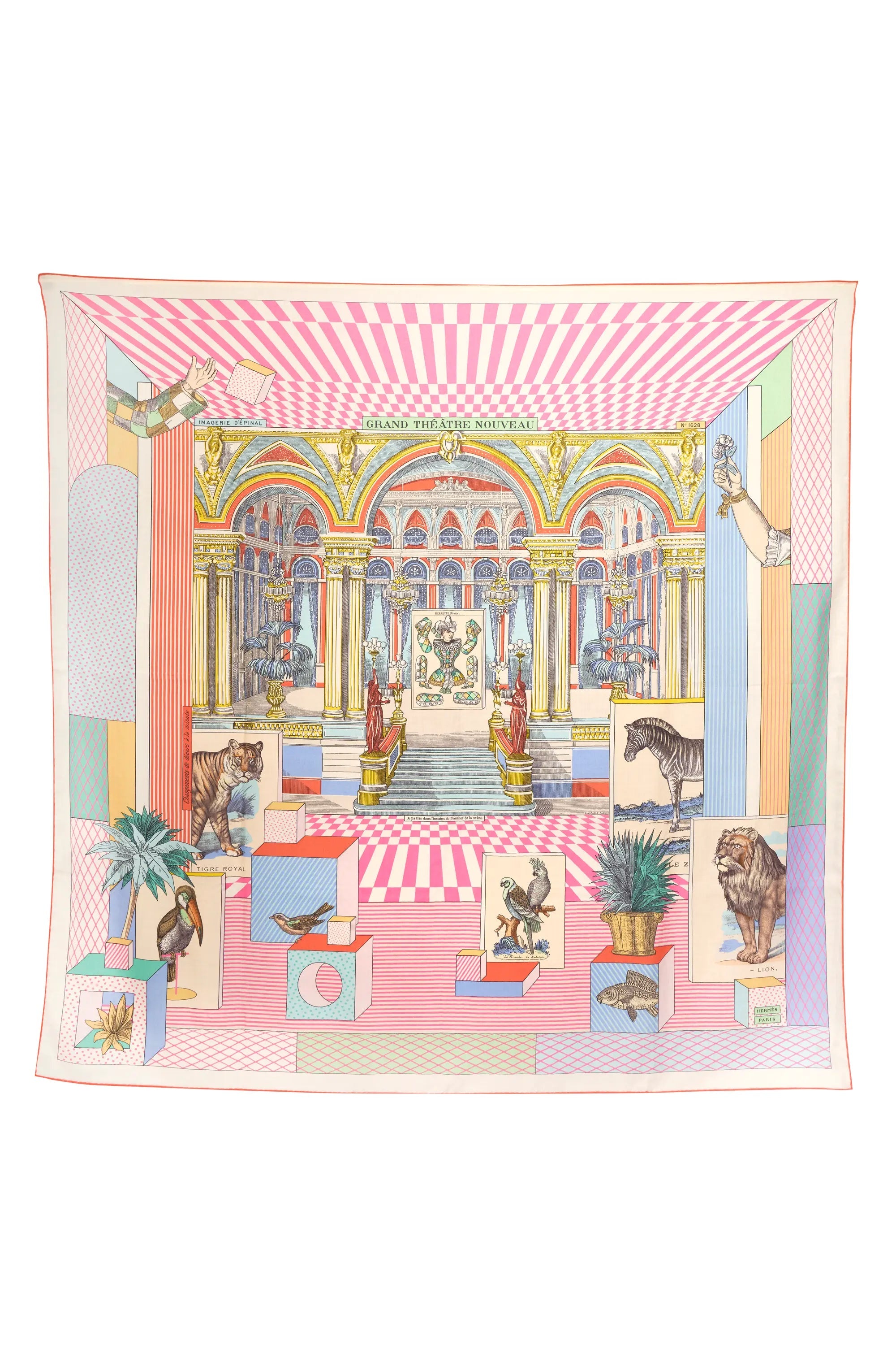 Hermes "Grand Theater" Scarf 110cm - Foxy Couture Carmel