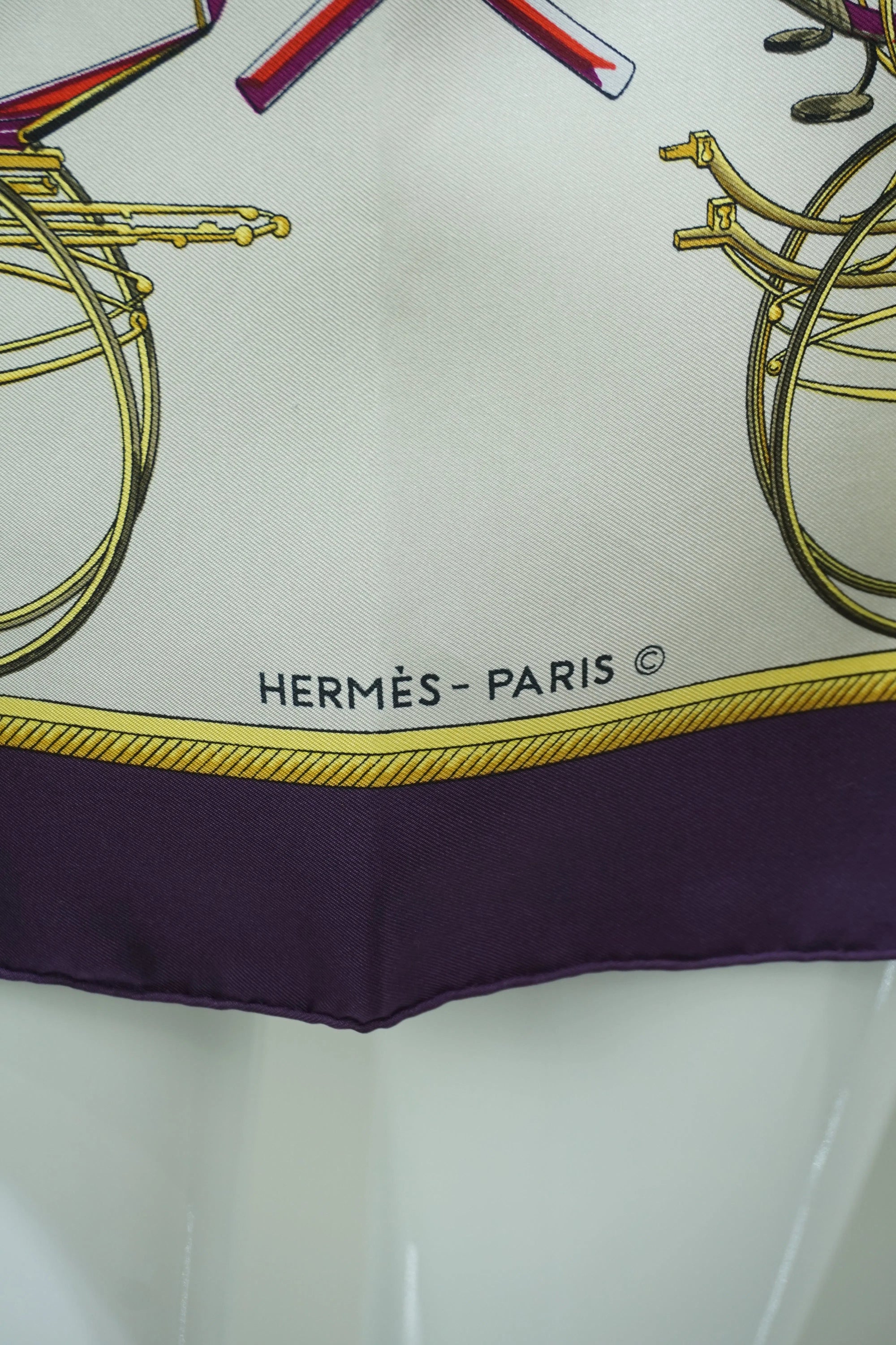 Hermès Le Voitures Transformation Silk Scarf 1970's 90cm