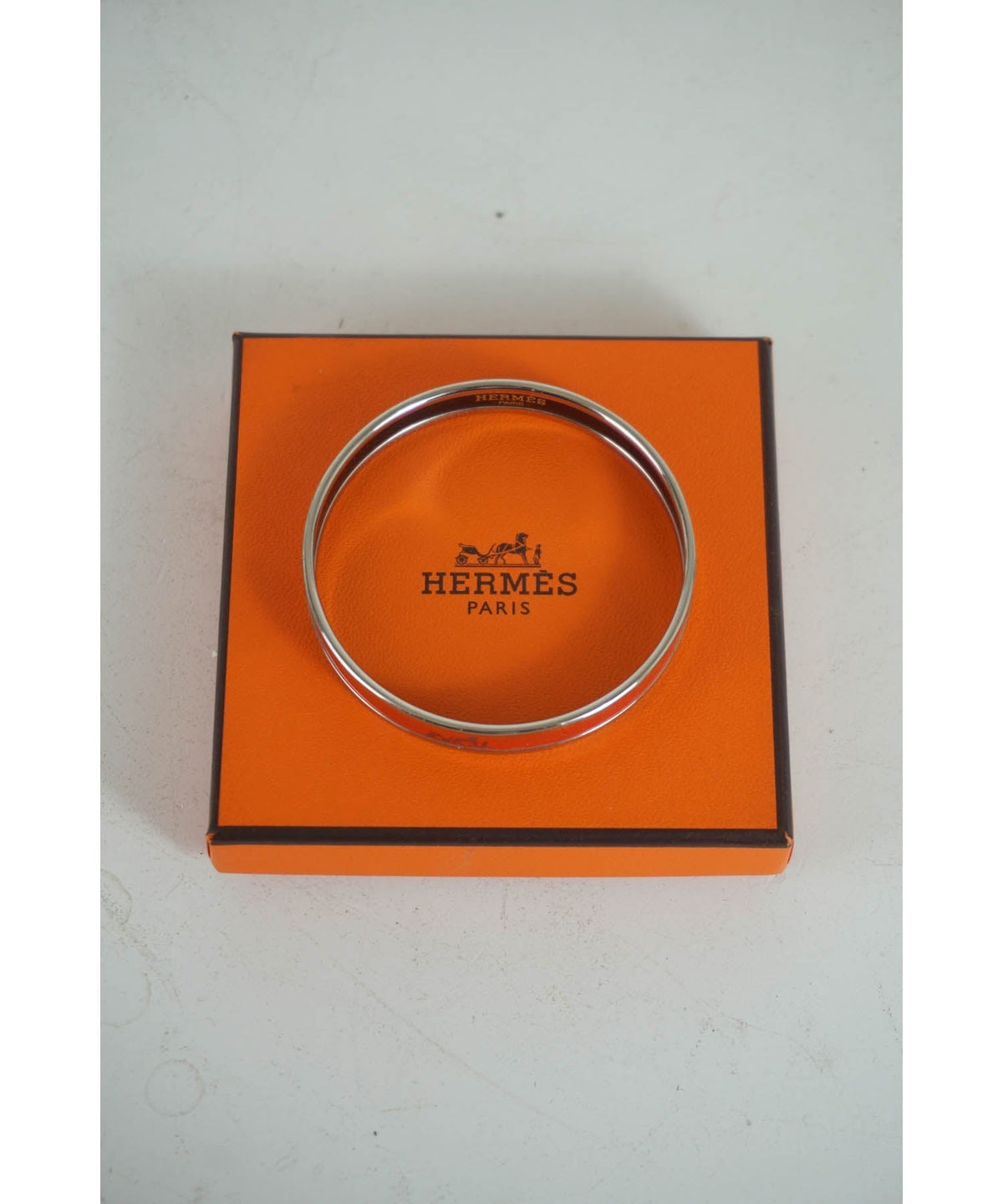 Hermès Red Enamel Logo Bracelet