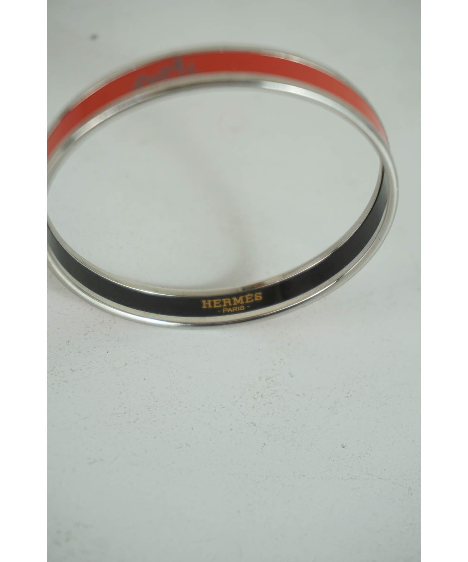 Hermès Red Enamel Logo Bracelet