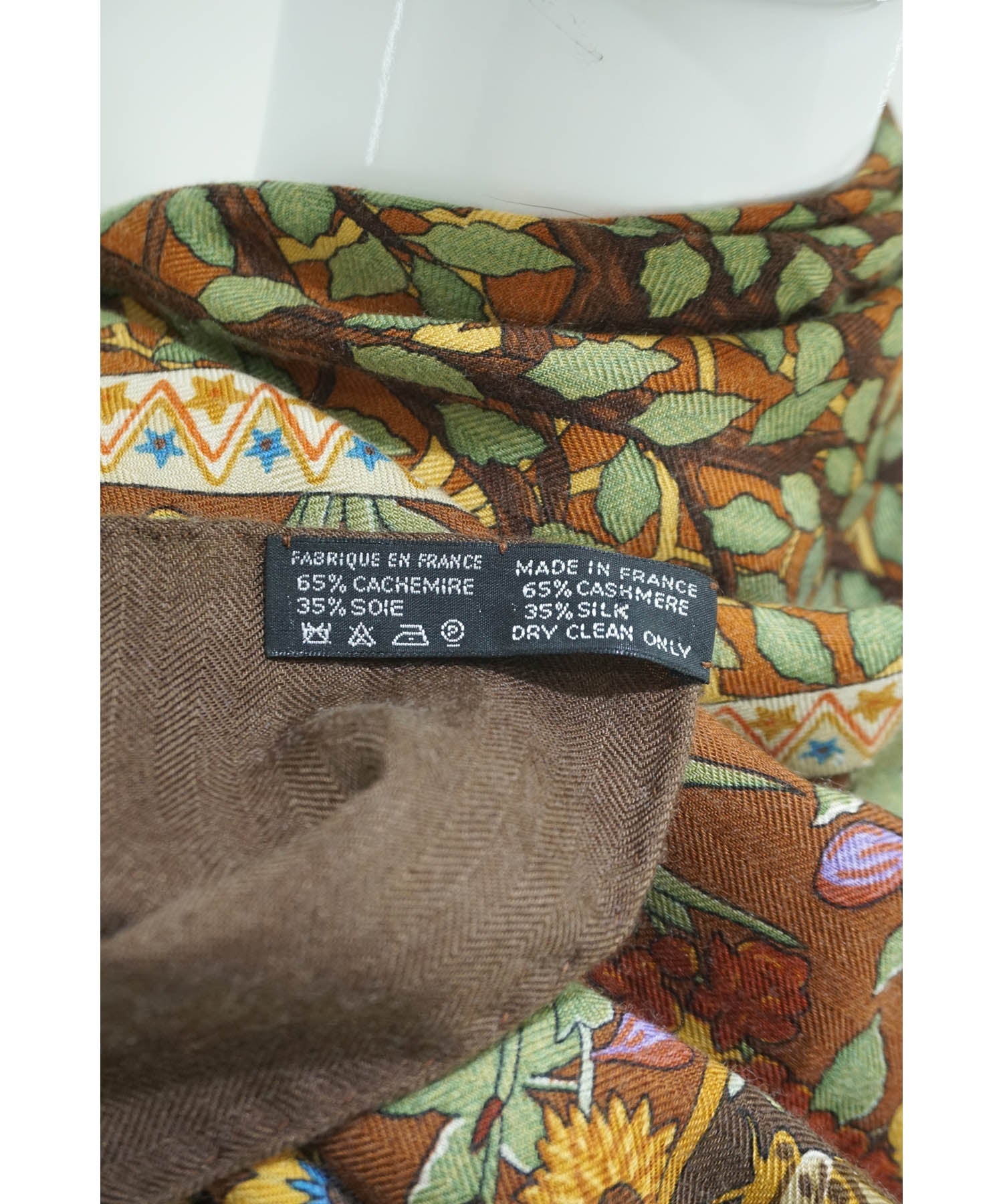 Hermès Silk Cashmere Shawl "Axis Mundi" Size 140 cm
