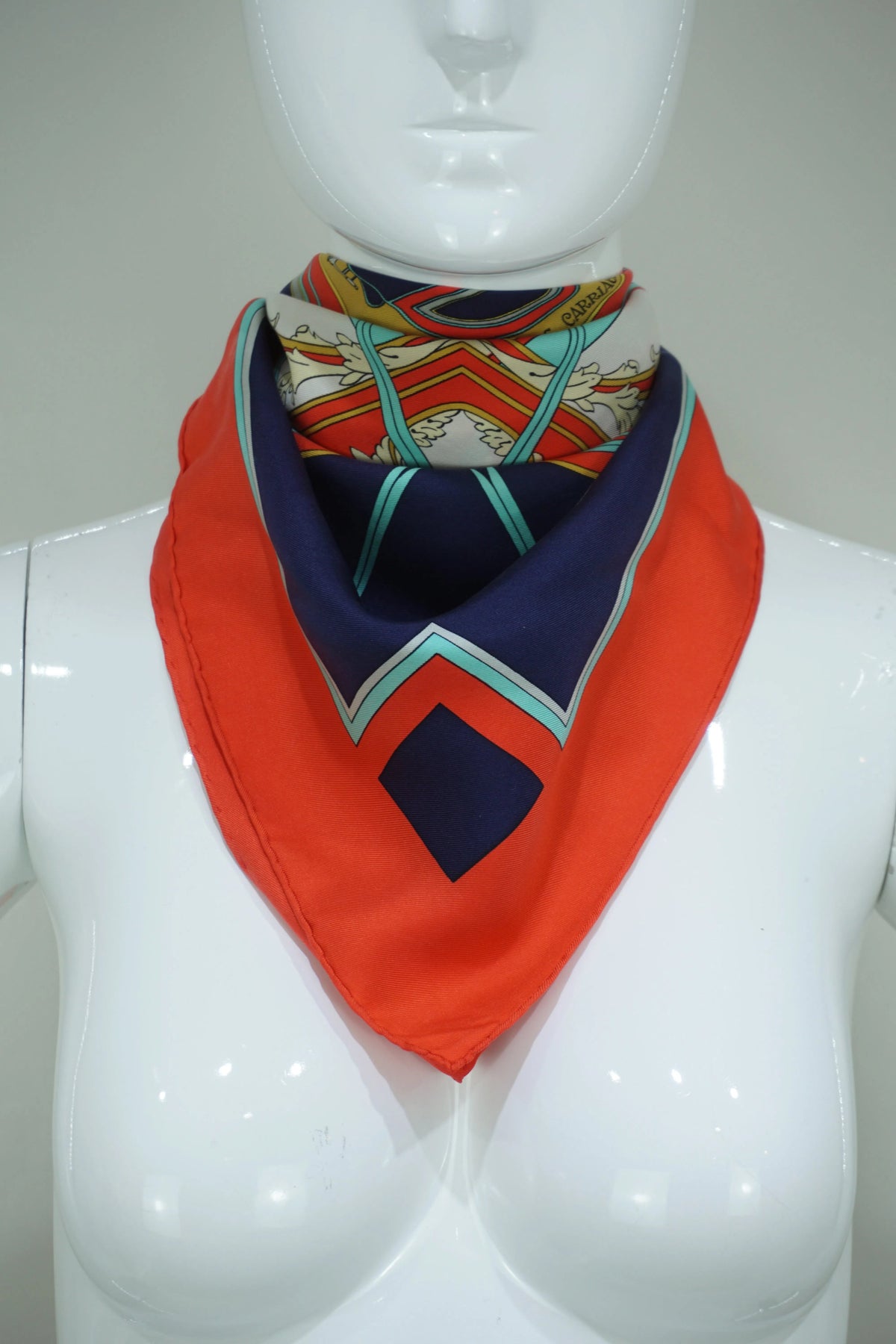 Hermès Washington&#39;s Carriage Silk Scarf 90cm