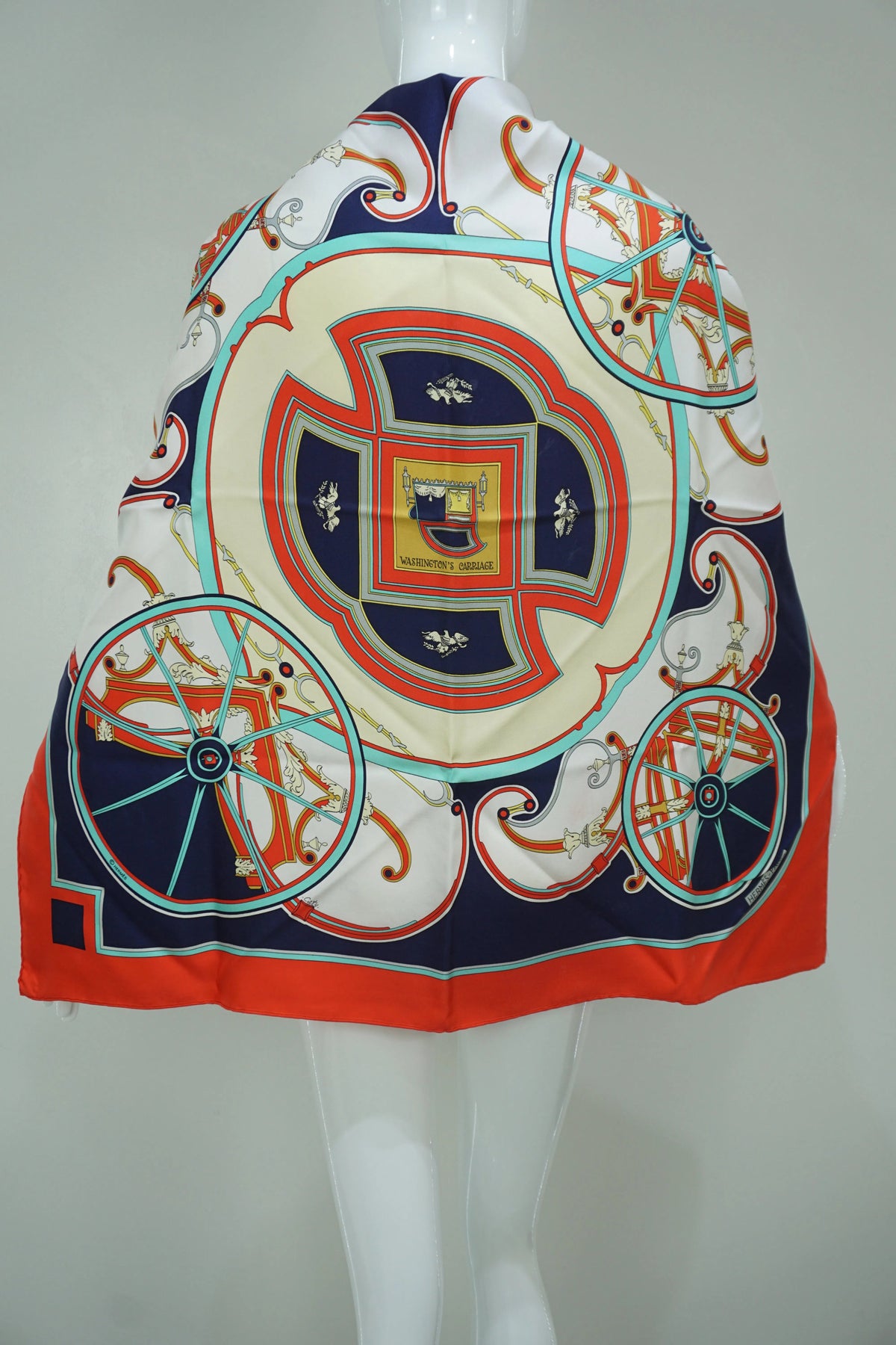 Hermès Washington&#39;s Carriage Silk Scarf 90cm