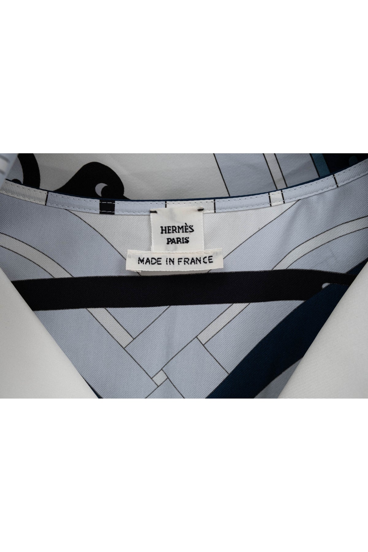 Hermes Blue and White Equestrian Print Silk Caftan Maxi Dress Size 40/8