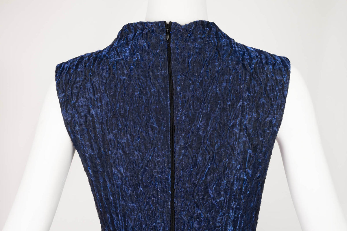 Erdem Sapphire Blue Midi Dress With Shawl FW 2024 Size 6