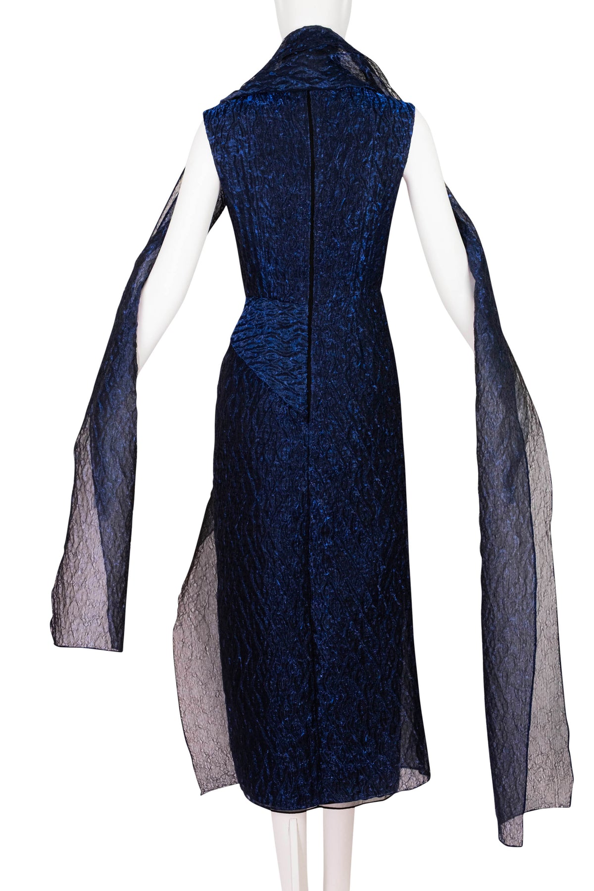 Erdem Sapphire Blue Midi Dress With Shawl FW 2024 Size 6