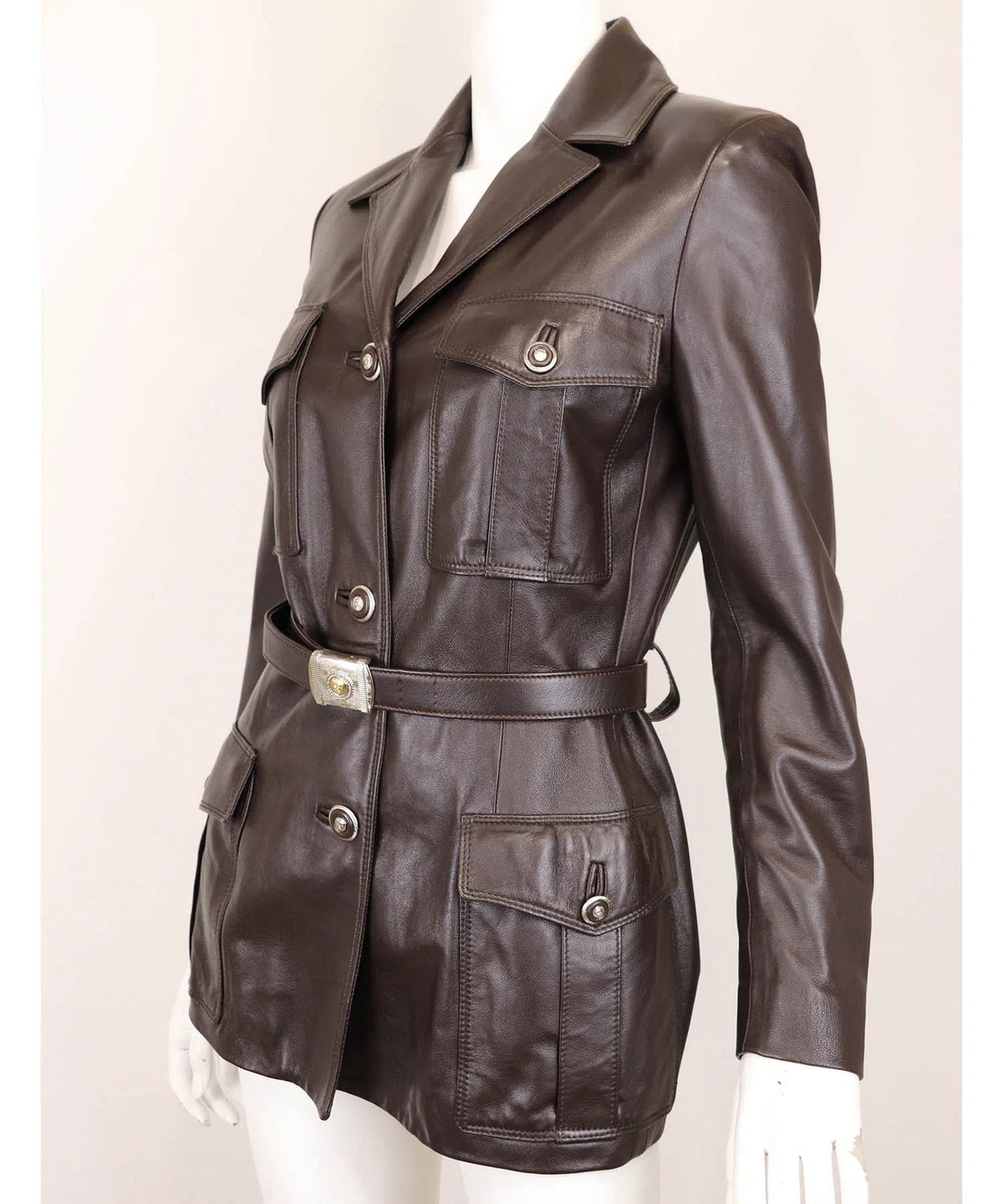 Istante by Versace Leather Jacket