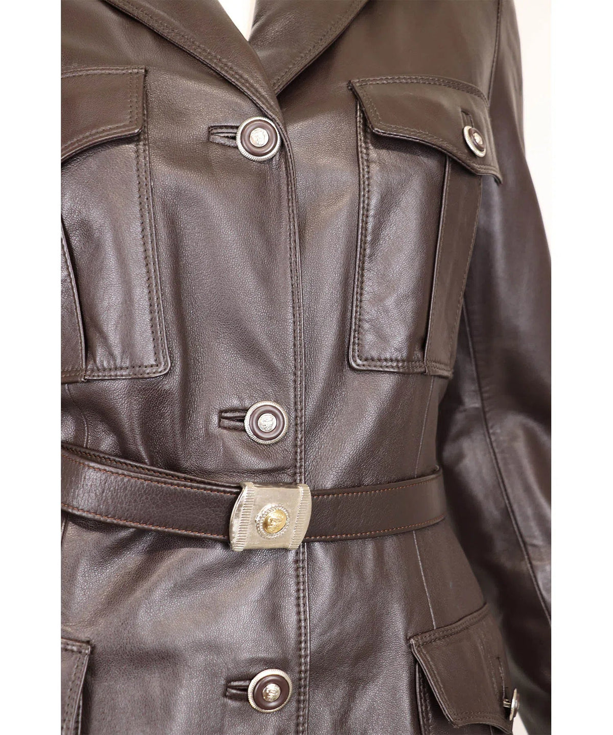 Istante by Versace Leather Jacket