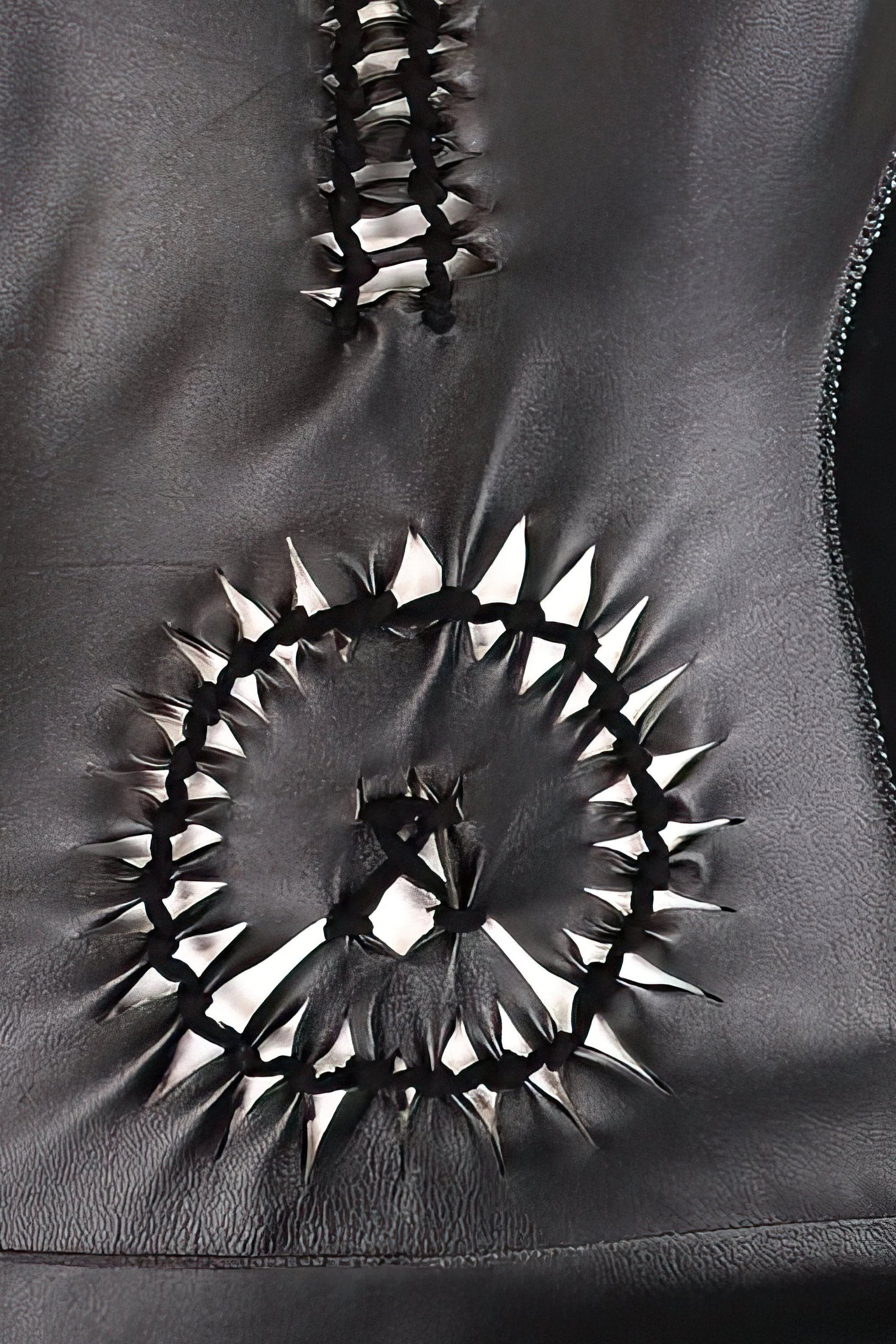Jean Paul Gaultier Soleil Leather Cut Out Dress - Foxy Couture Carmel