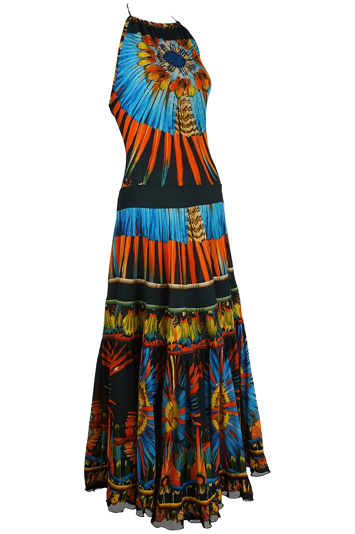 Jean Paul Gaultier Soleil Vintage Mesh Haltered Maxi Dress 1990s