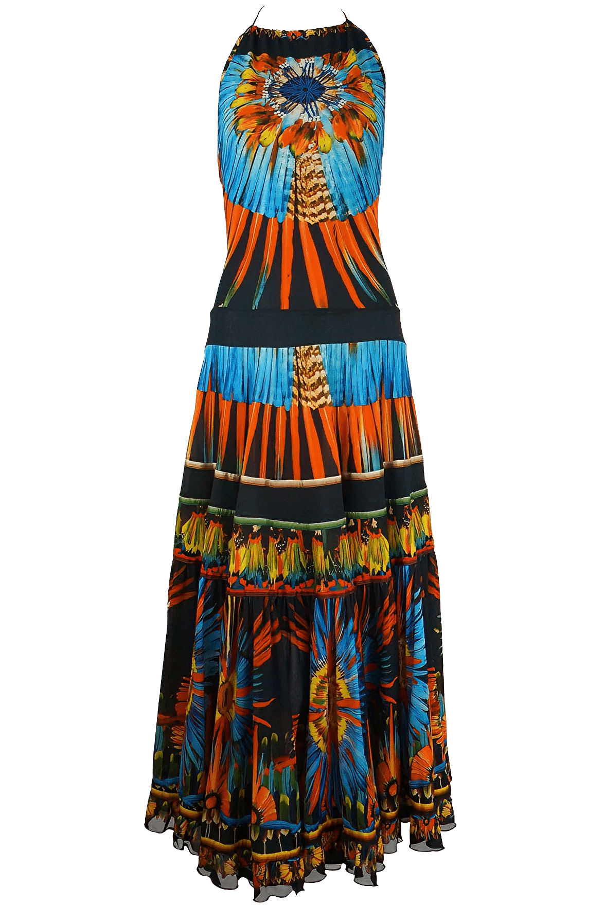 Jean Paul Gaultier Soleil Vintage Mesh Haltered Maxi Dress 1990s