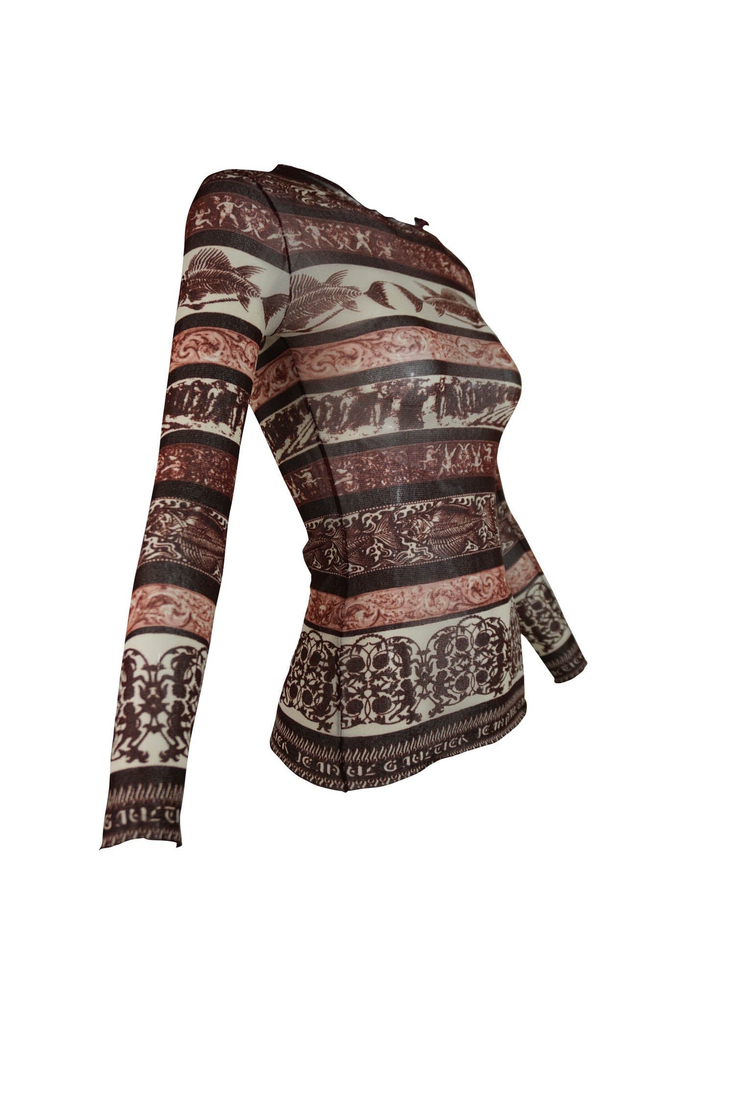 Tribal Print Fuzzi Knit Long Sleeve Shirt