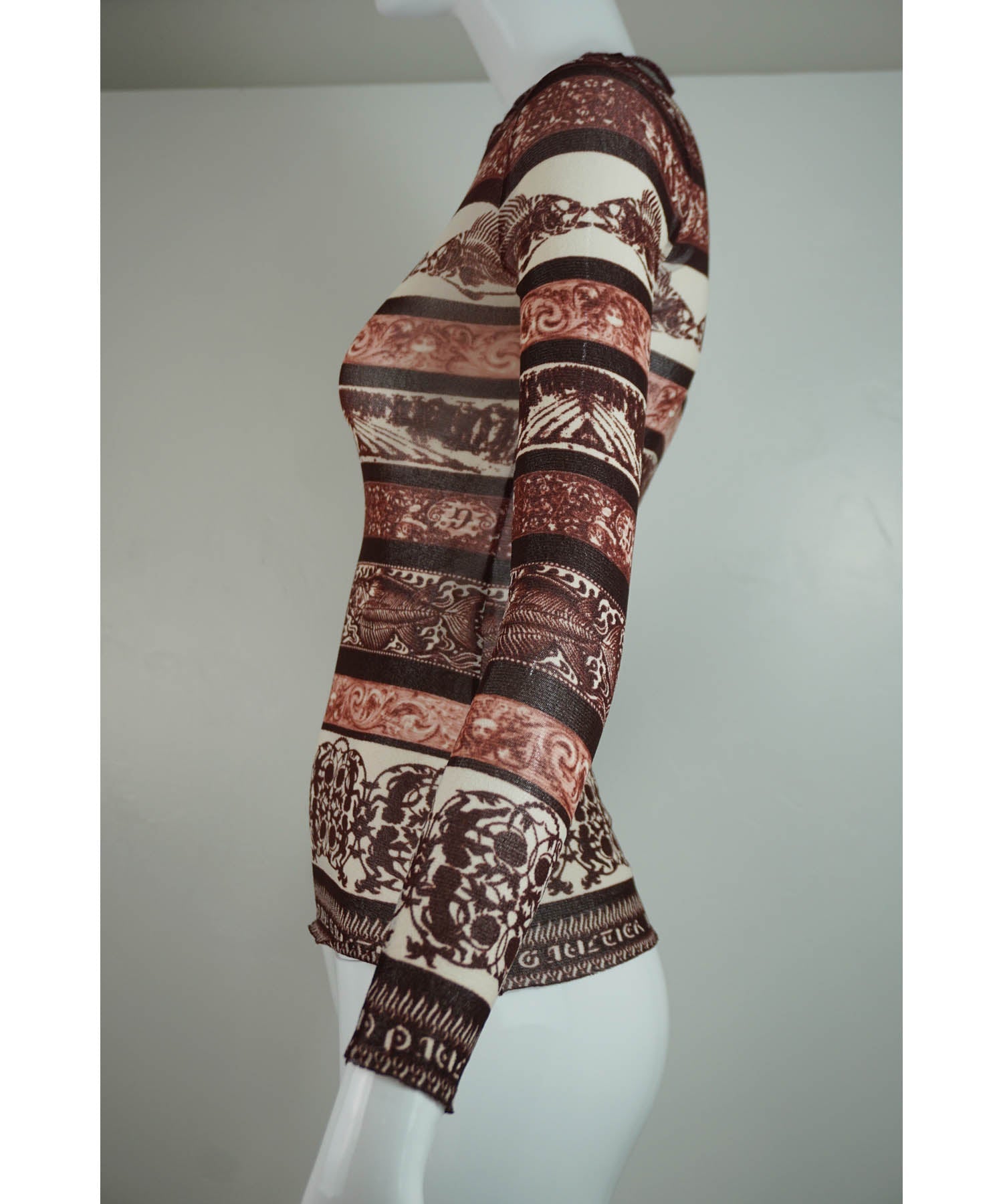 Tribal Print Fuzzi Knit Long Sleeve Shirt