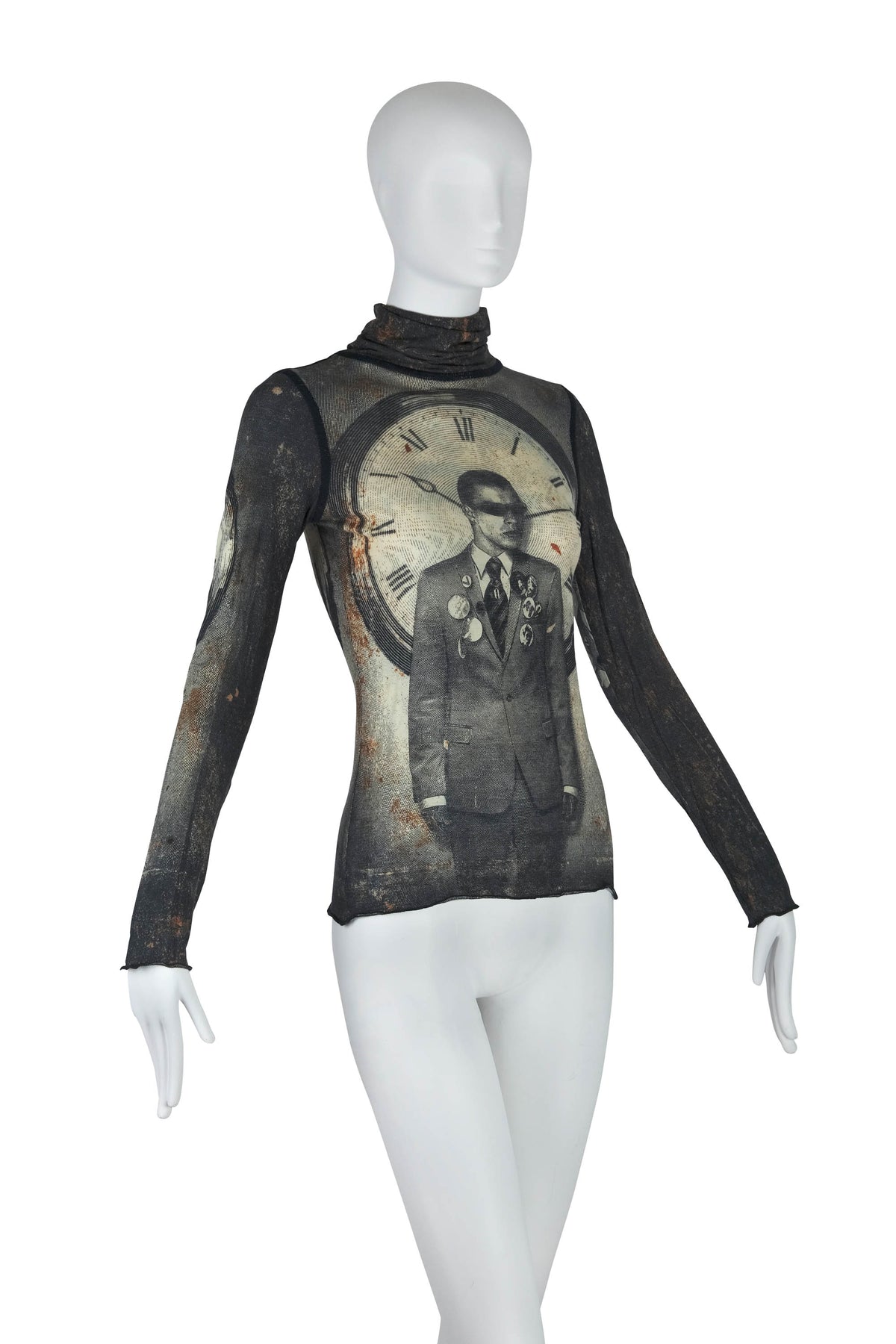 Jean Paul Gaultier Sepia Tone Punk Long Sleeve Top