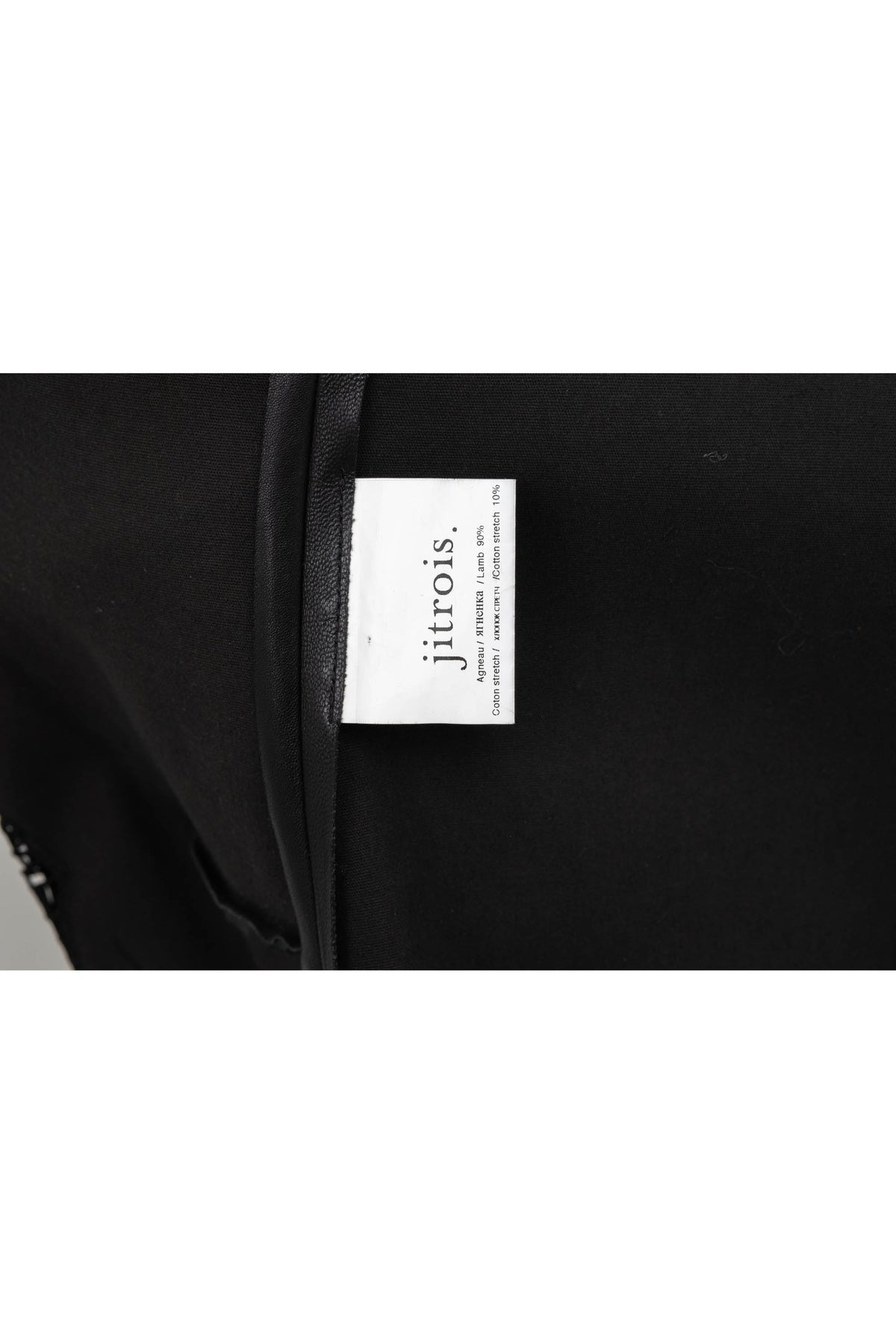 Jitrois Black Leather Dress With Lace Cut Out Detail Size 36