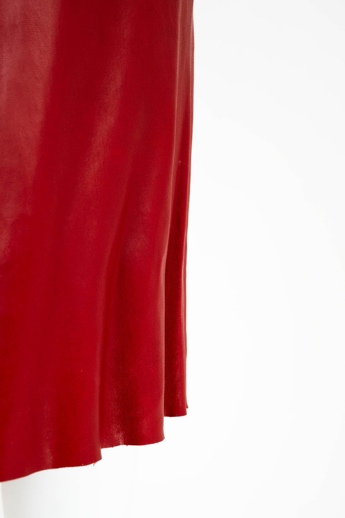 Jitrois Burgundy Belted Short Sleeve Leather Dress Size 36