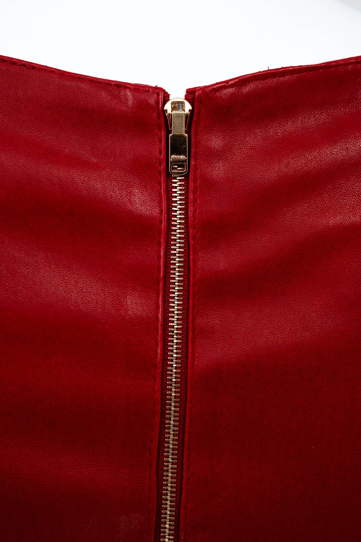 Jitrois Burgundy Belted Short Sleeve Leather Dress Size 36