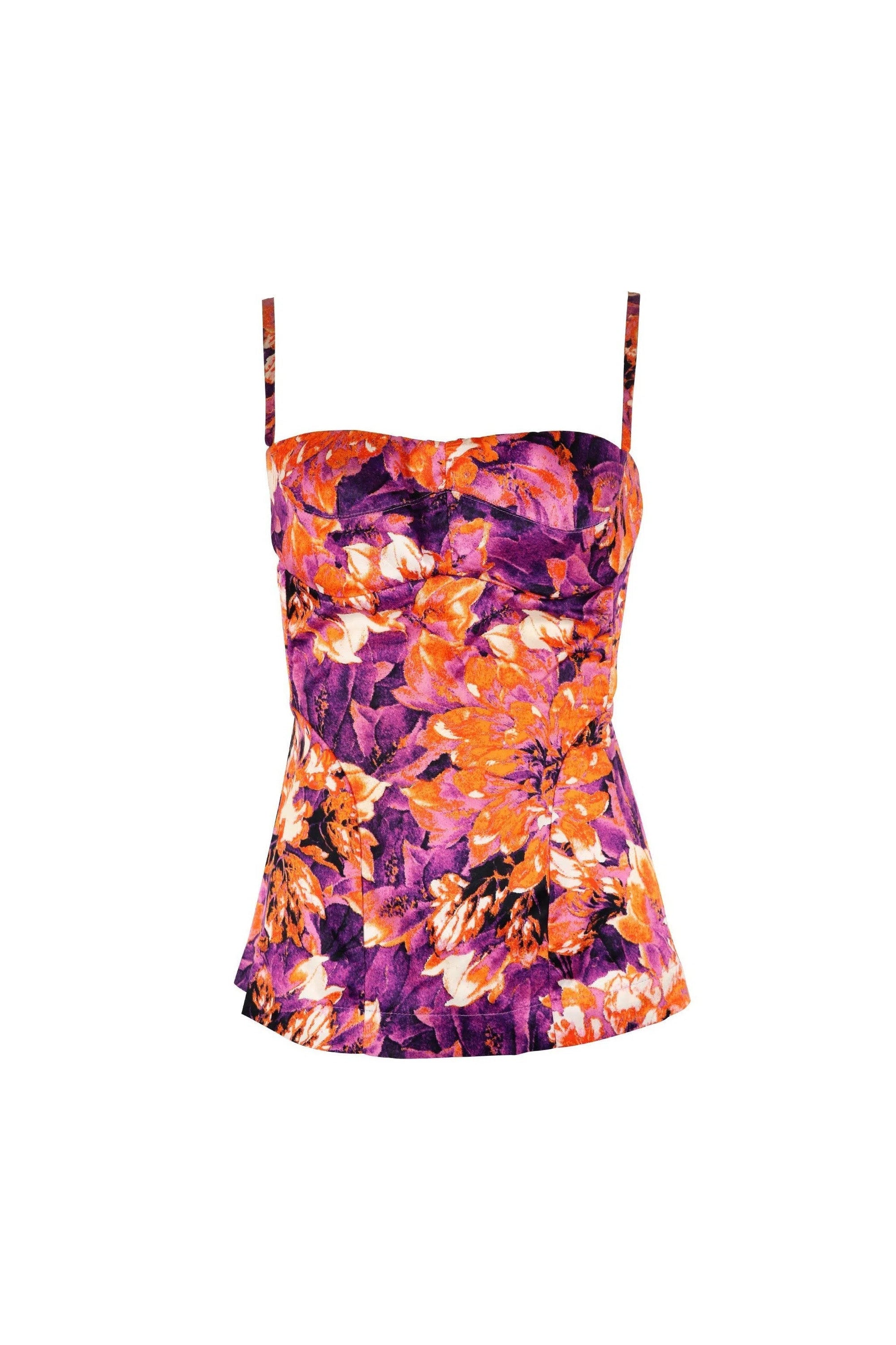 Just Cavalli Floral Bustier - Foxy Couture Carmel