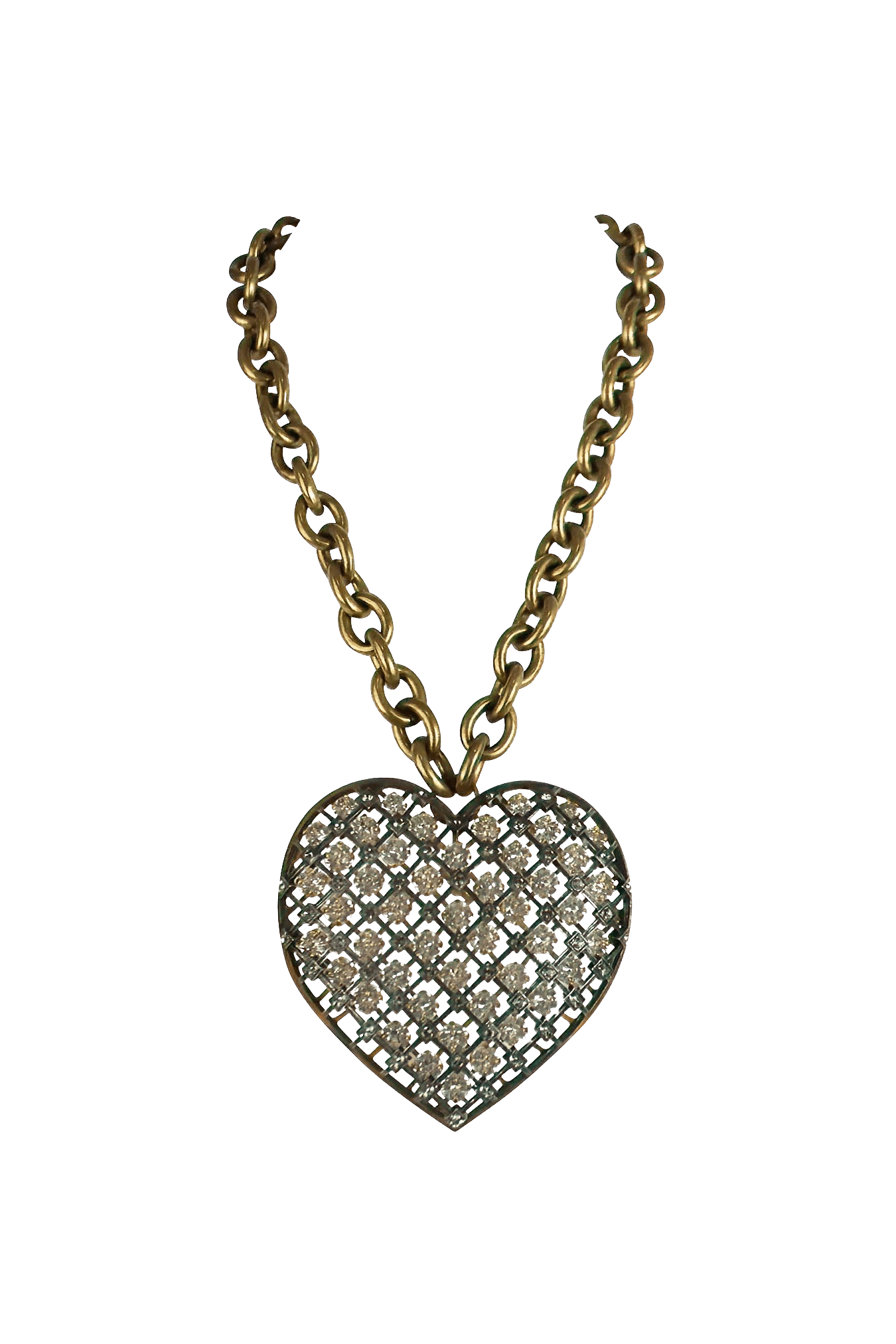 Lanvin Massive Caged Crystal "Big Heart" Necklace 2014