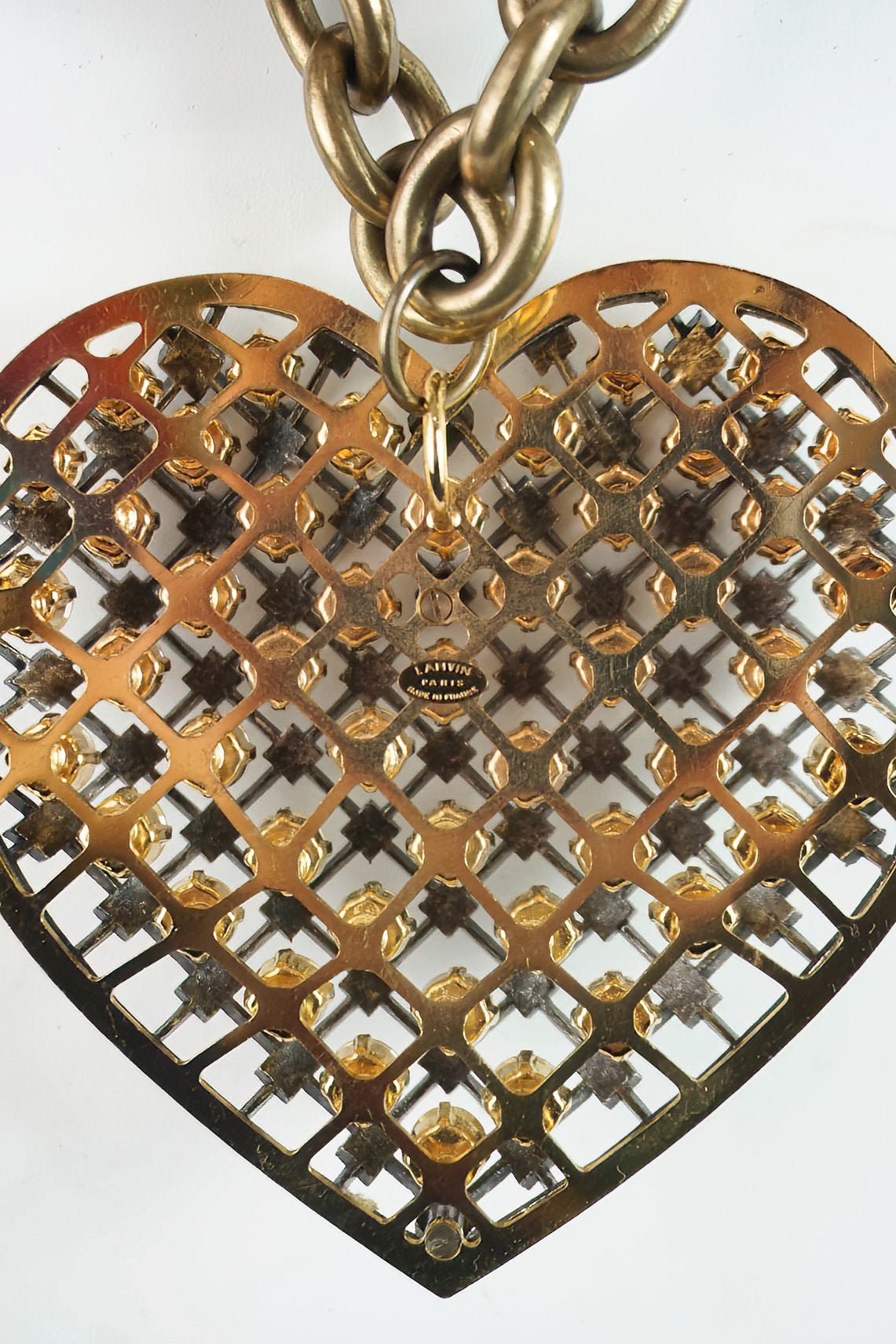 Lanvin Massive Caged Crystal &quot;Big Heart&quot; Necklace 2014