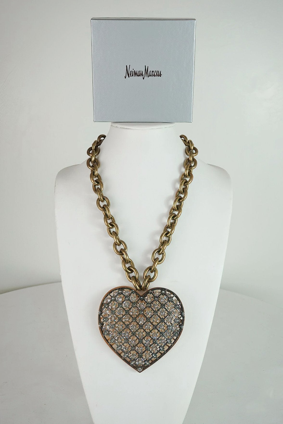 Lanvin Massive Caged Crystal "Big Heart" Necklace 2014