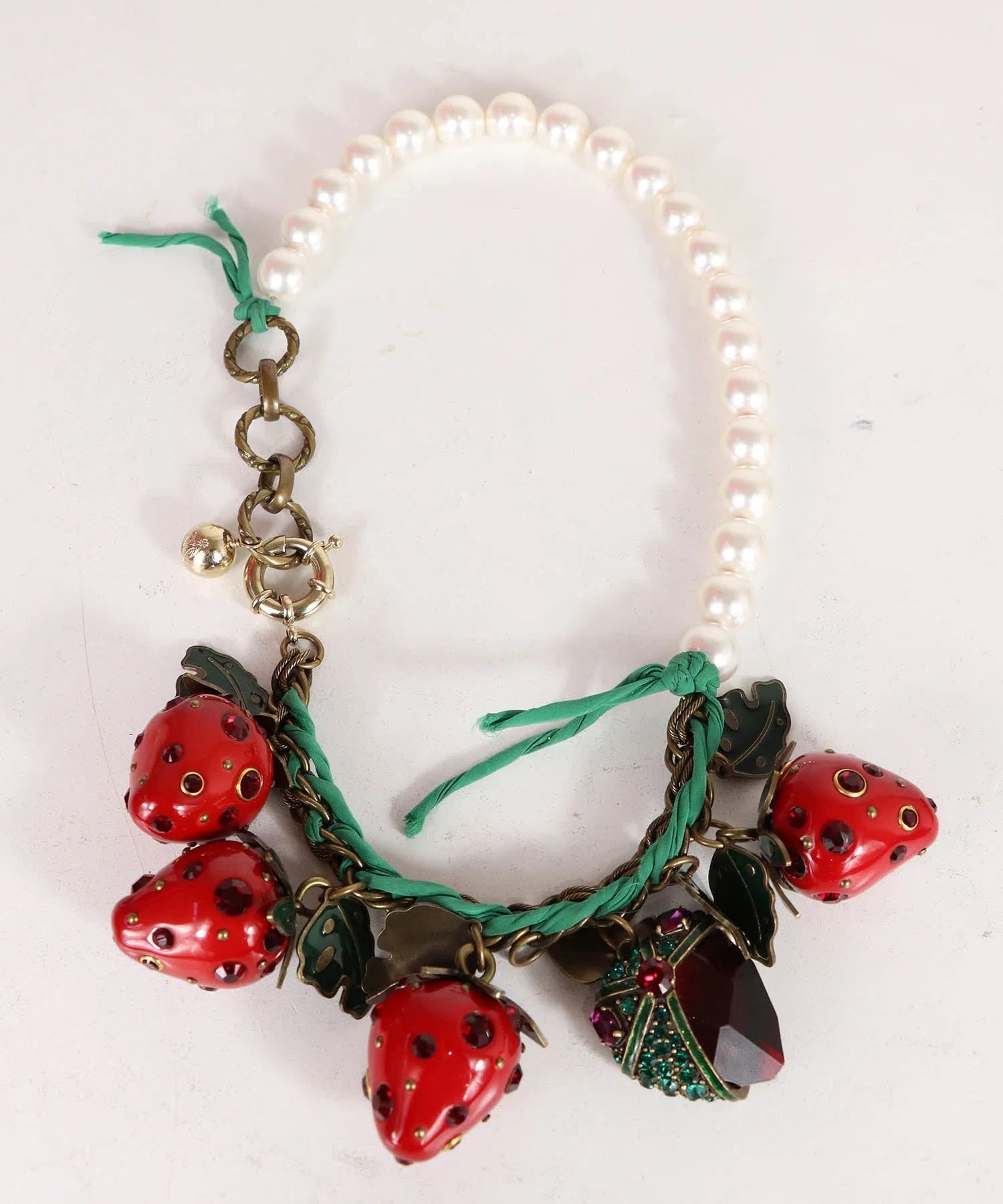 Lanvin Strawberry & Pearl Necklace
