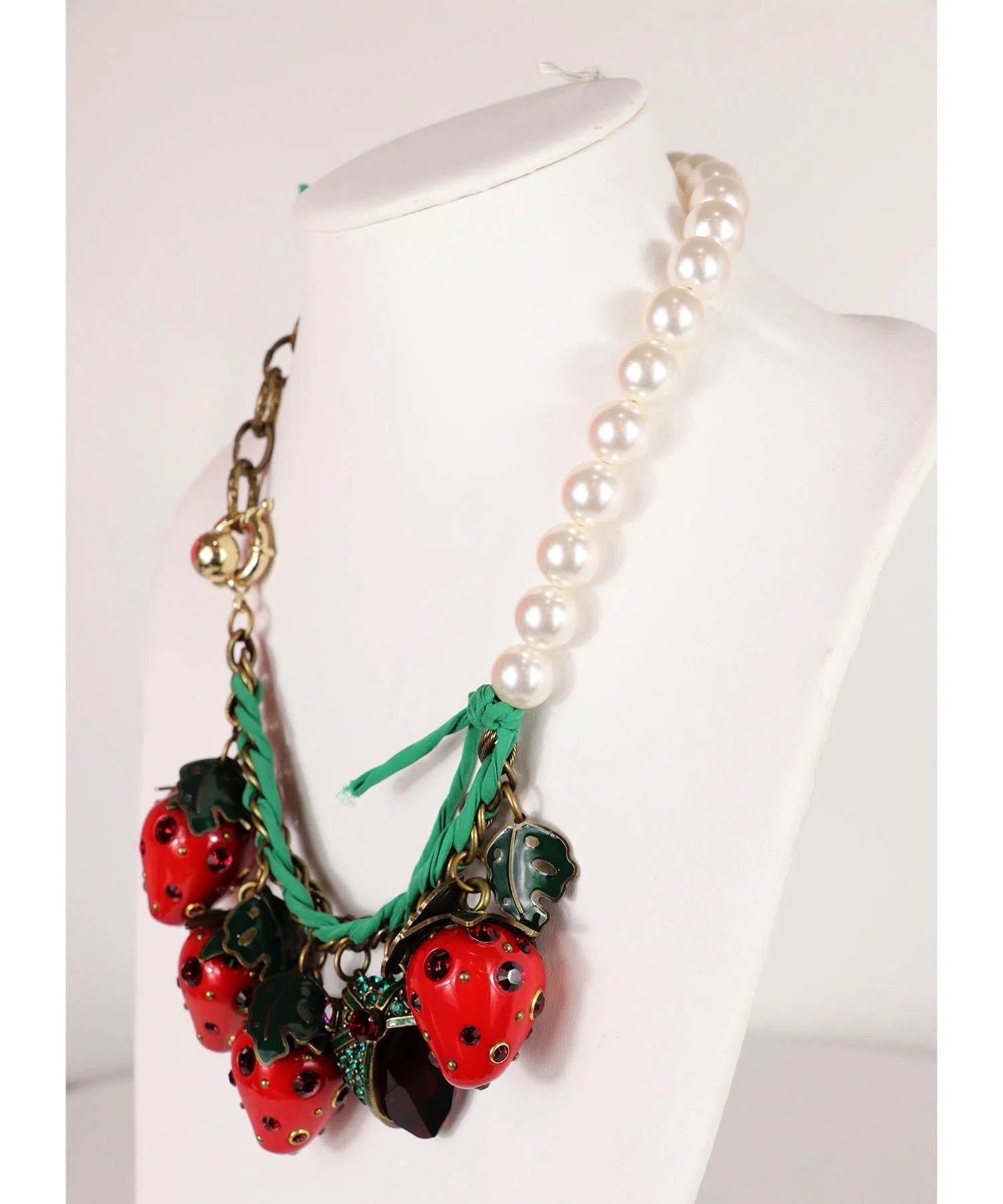 Lanvin Strawberry & Pearl Necklace - Foxy Couture Carmel