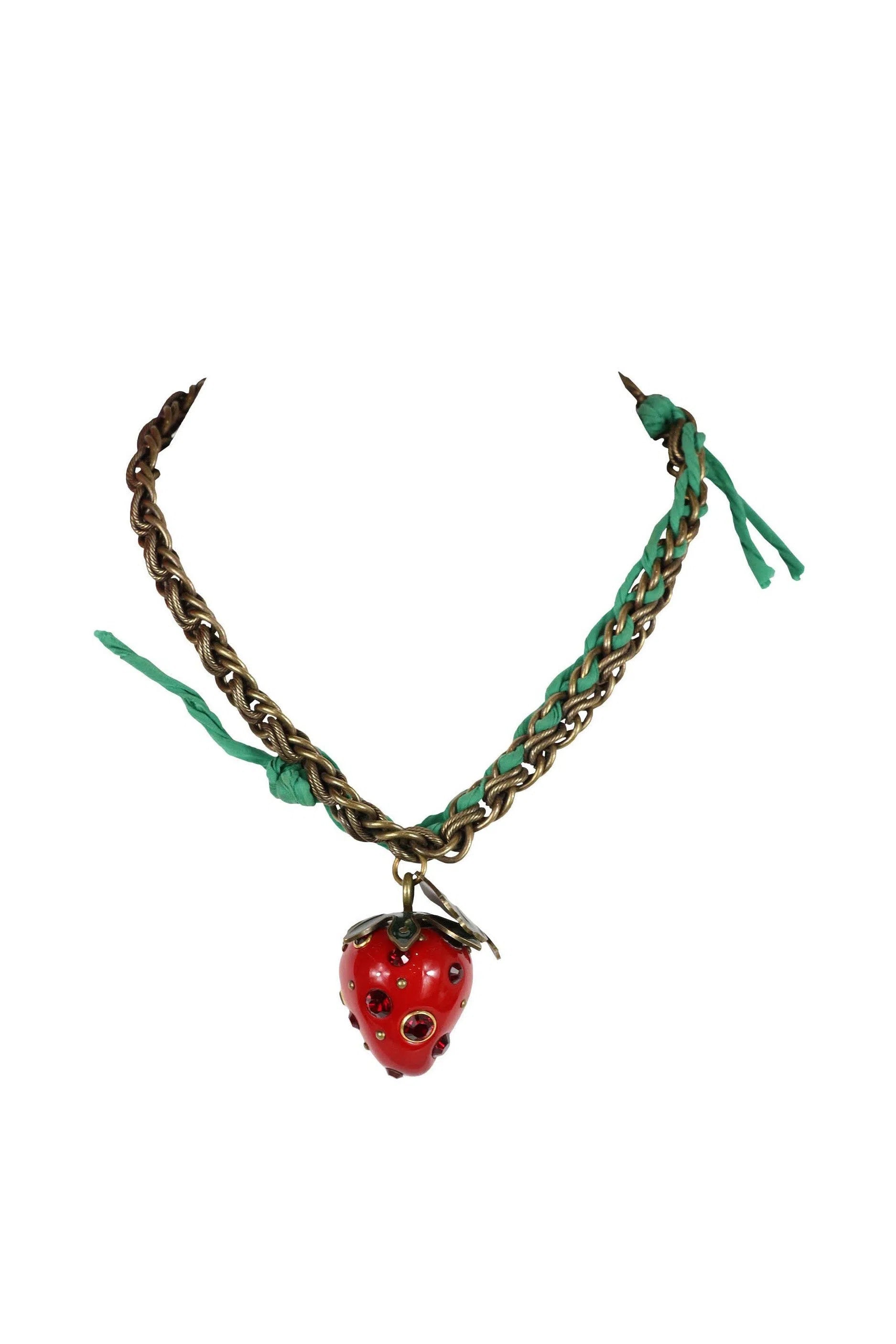 Lanvin Strawberry Pendant Necklace - Foxy Couture Carmel