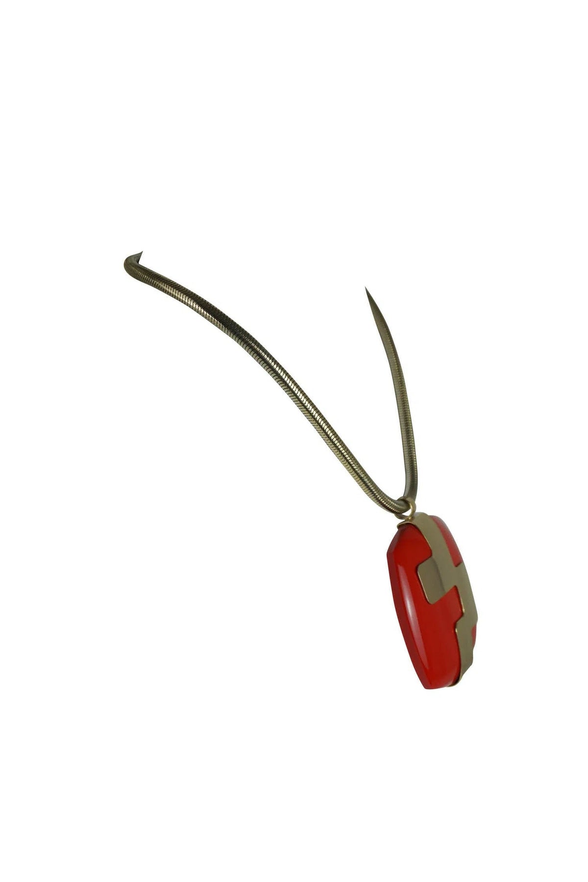 Lanvin Vintage Red and Gold Mod Necklace 1960&#39;s