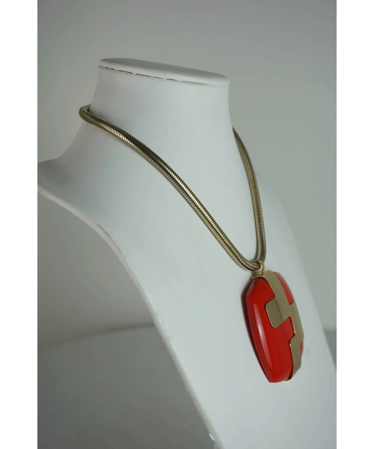 Lanvin Vintage Red and Gold Mod Necklace 1960&#39;s