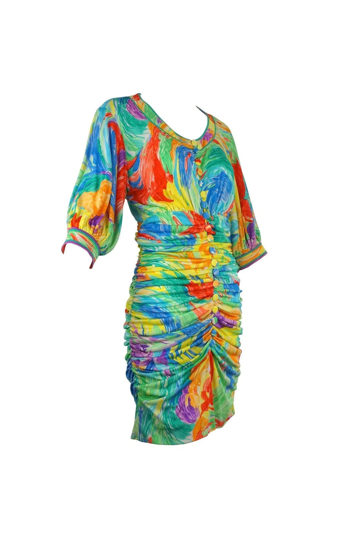 Leonard Paris Vintage Rainbow Fireworks Dress 1980&#39;s