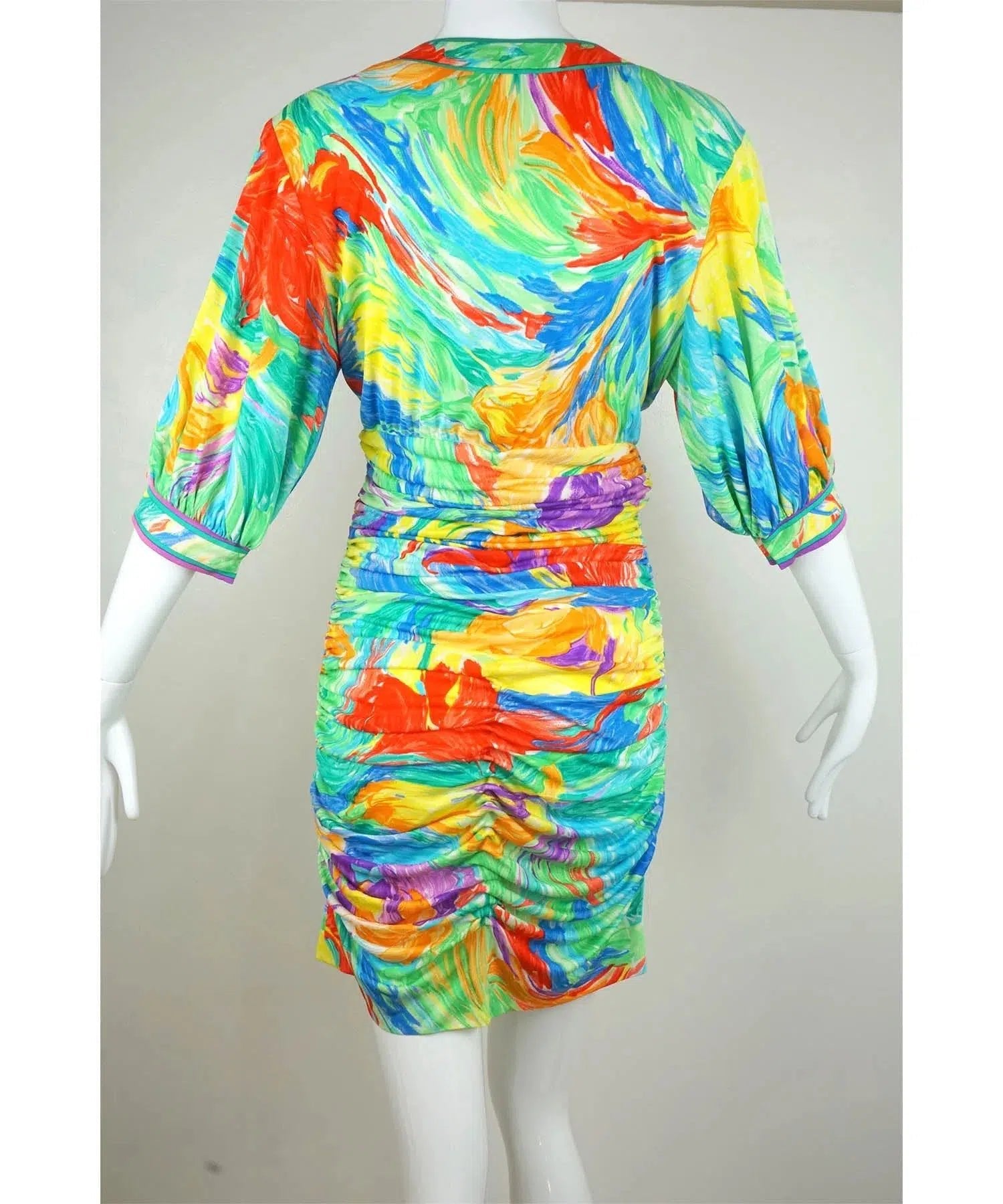 Leonard Paris Vintage Rainbow Fireworks Dress 1980's - Foxy Couture Carmel