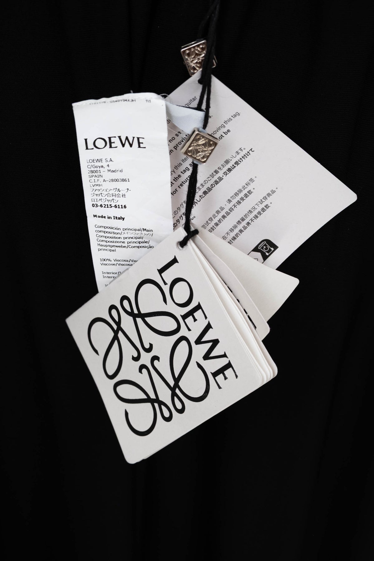 Loewe Size 44/10  Black Rayon Matte Jersey Baloon Pants NWT