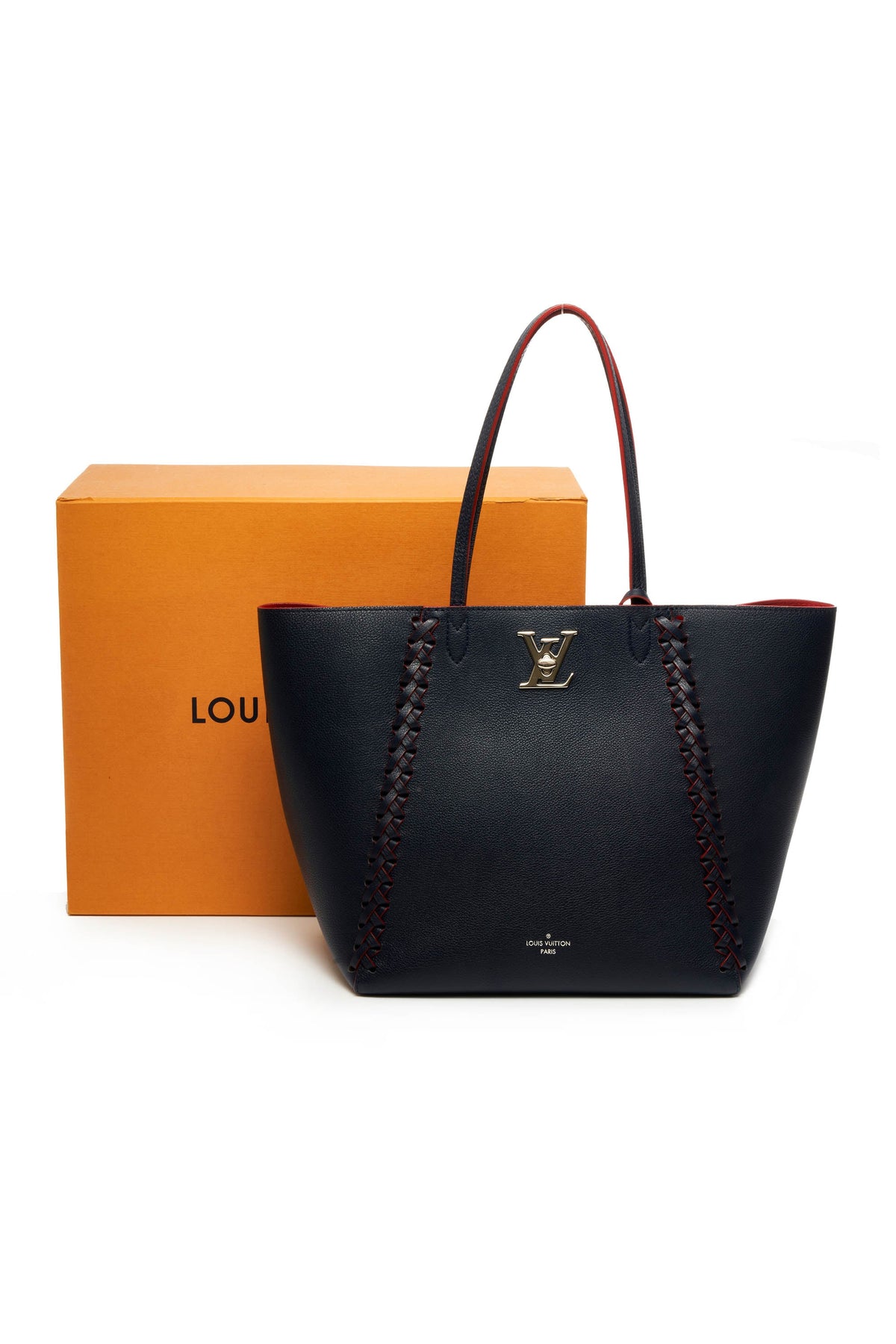 Louis Vuitton Navy Rouge Lock Me Cabas Tote