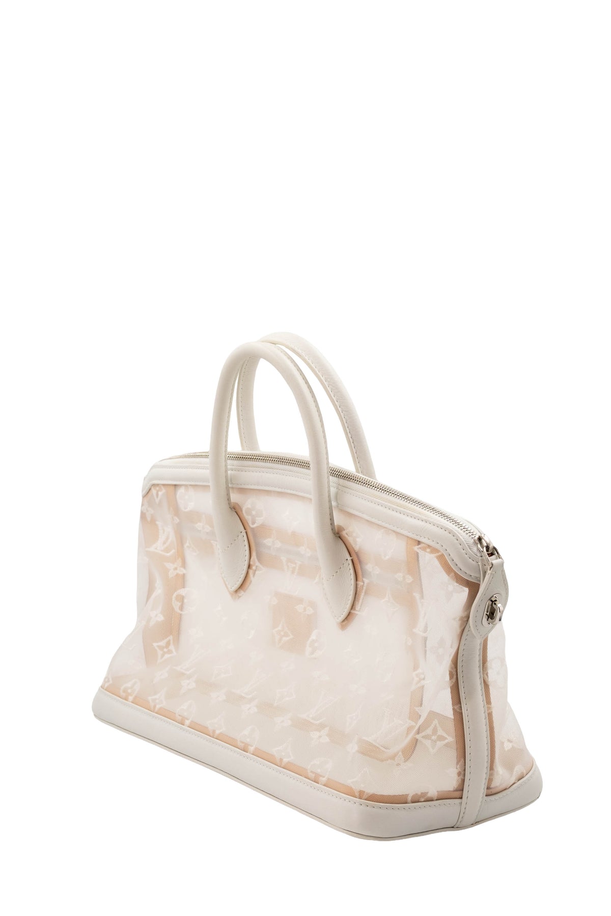 Louis Vuitton White Mesh Monogram Purse 2012 Size MM